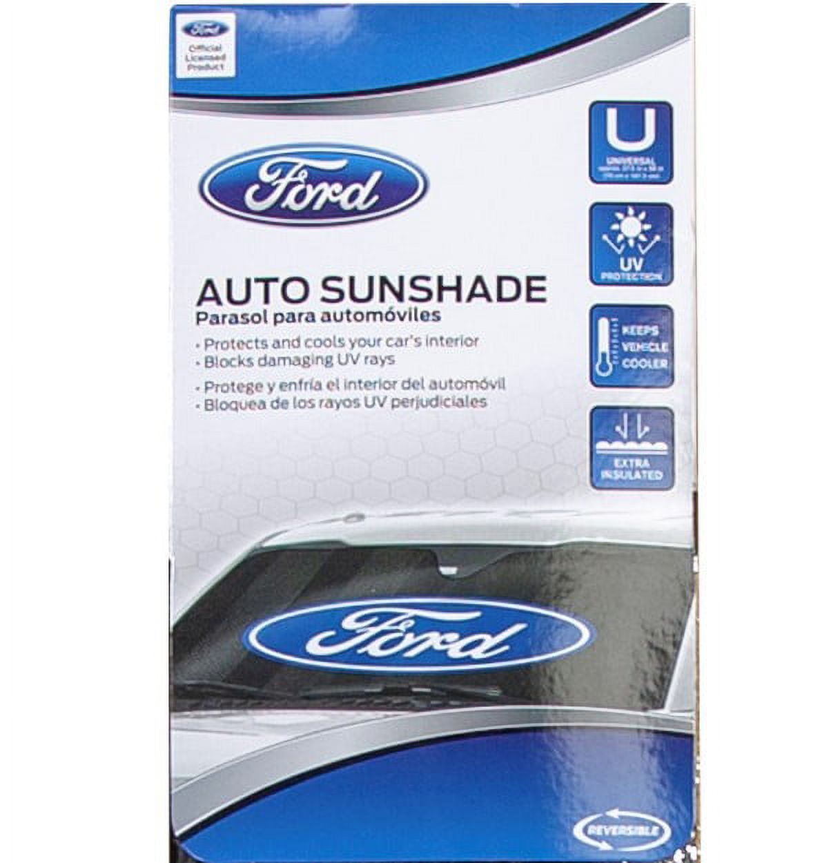 Ford Universal Fit Accordion Automotive Sunshade (Black, 58 in x 27.5 in) spg6j