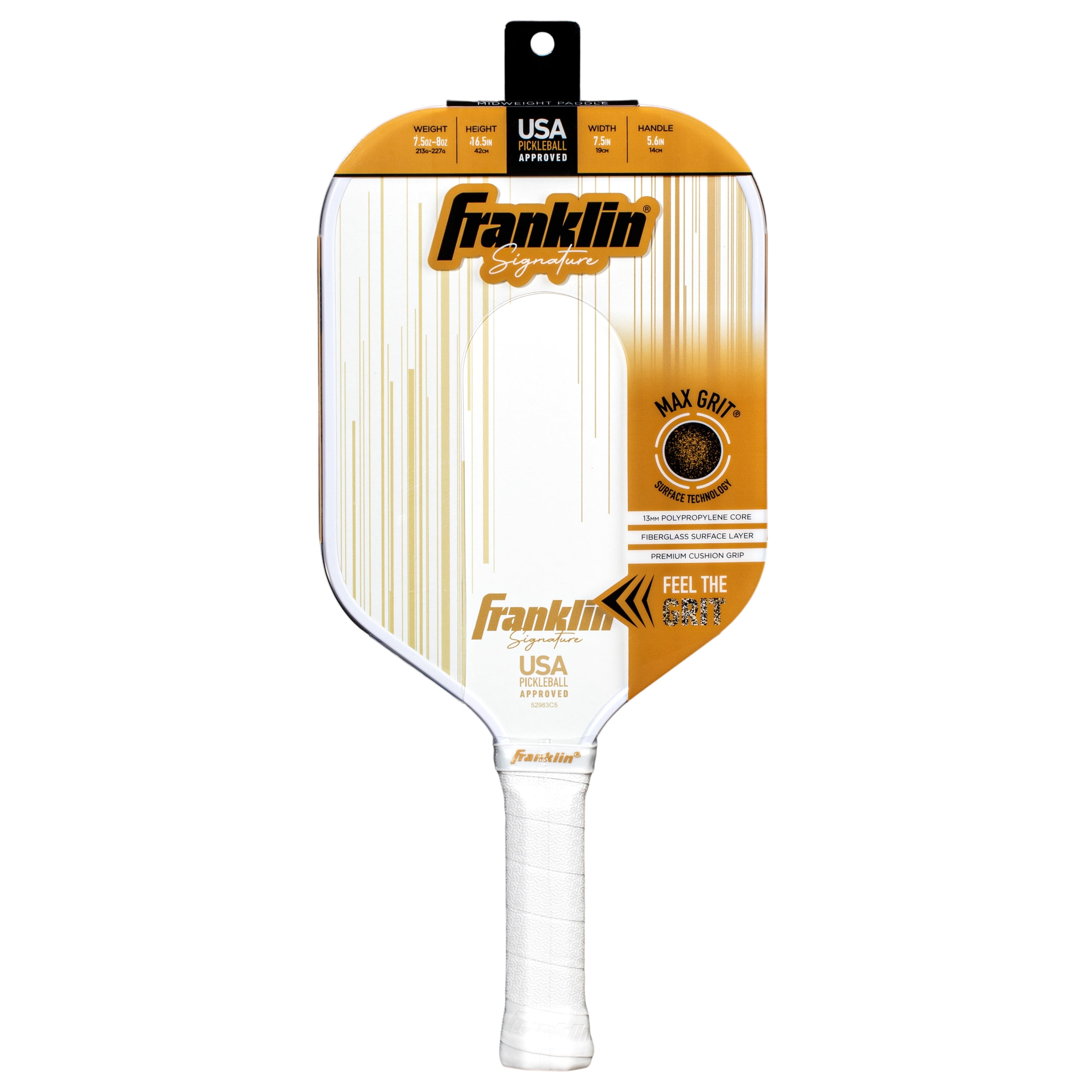Franklin Sports Pro Signature Pickleball Paddle (Gold, 16.5 in x 7.5 in) tyz81