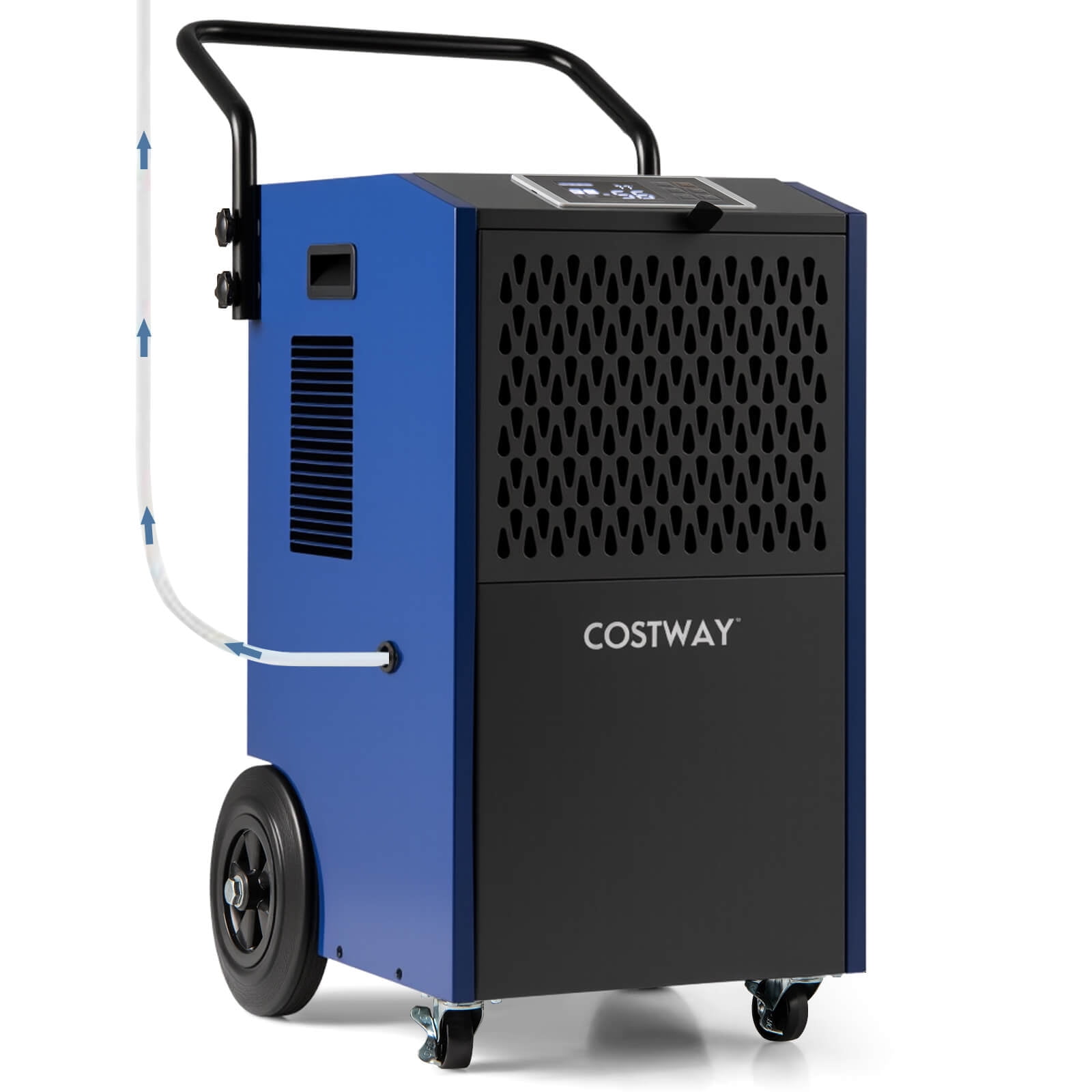 Costway Commercial Dehumidifier with Pump and Drain Hose for Basements and Job Sites (Blue, 49-Pint DOE) jwluo