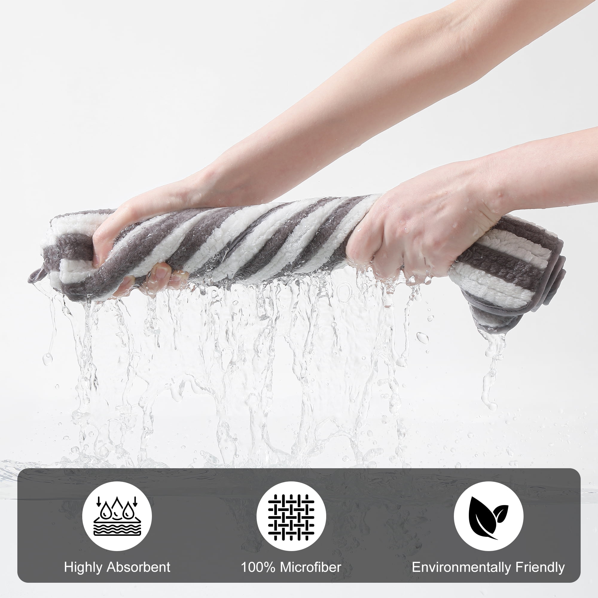 Jessy Home 6-Piece Plush Bath Towel Set, Highly Absorbent Hotel Quality Bathroom Linens (Light Gray, 6-Piece Set) b2k43