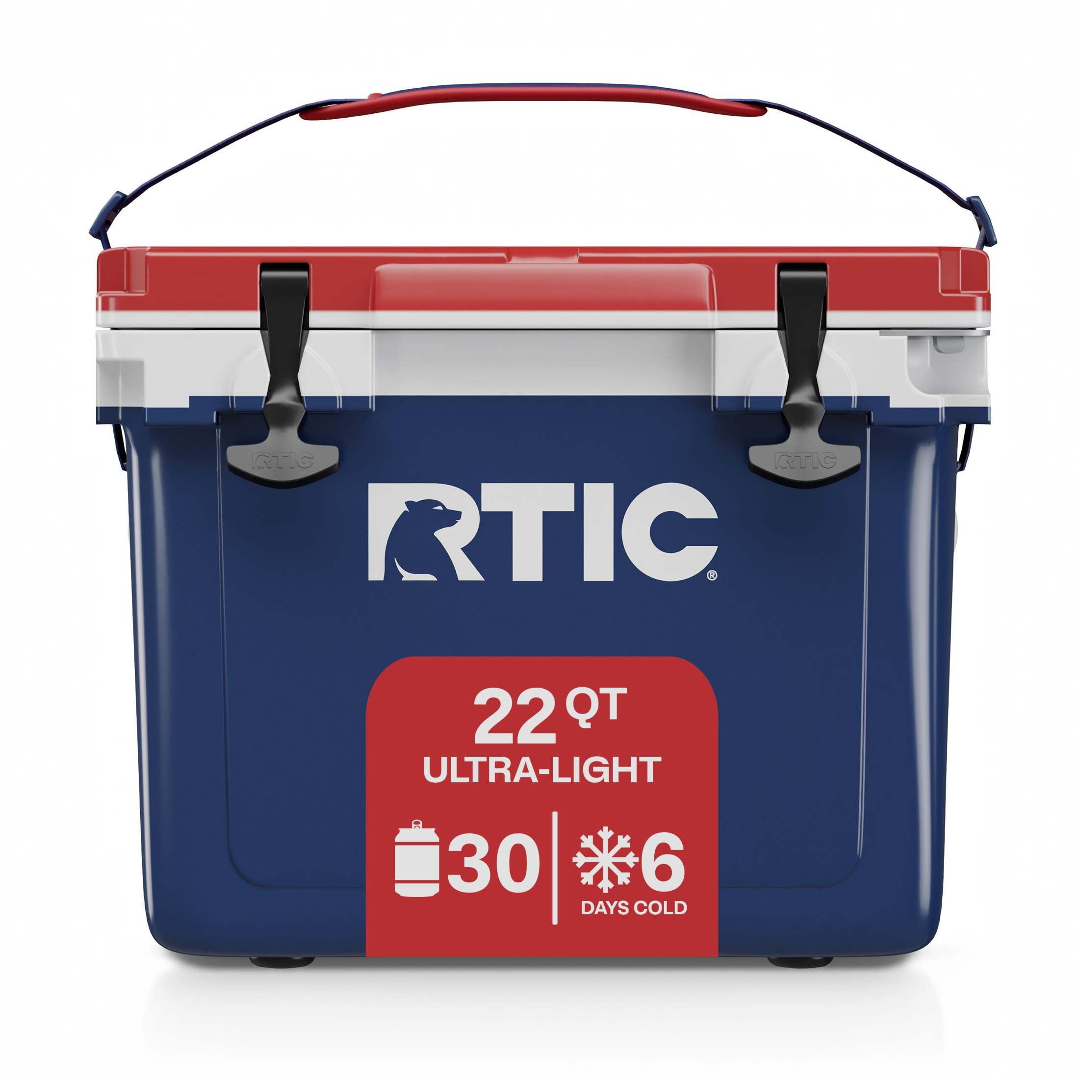 RTIC 22 QT Hard-Sided Cooler, Lightweight Insulated Ice Chest for Camping and Outdoor Travel (Patriot, 22 qt) vhxop