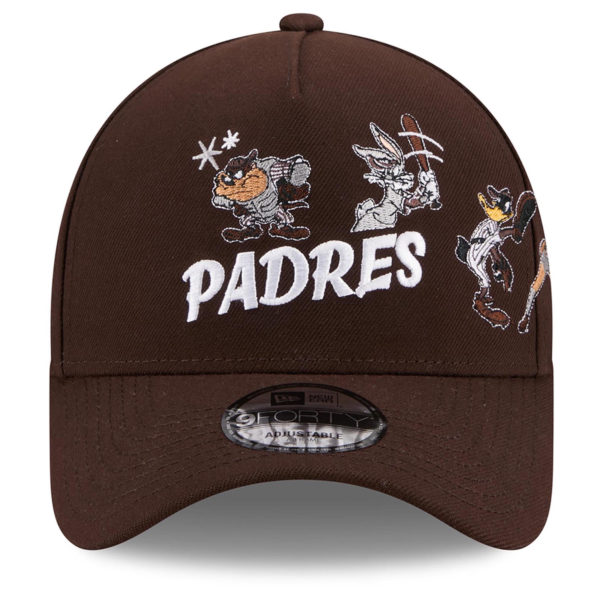 New Era San Diego Padres Looney Tunes A-Frame 9FORTY Adjustable Hat (Brown, One Size) ltl5f
