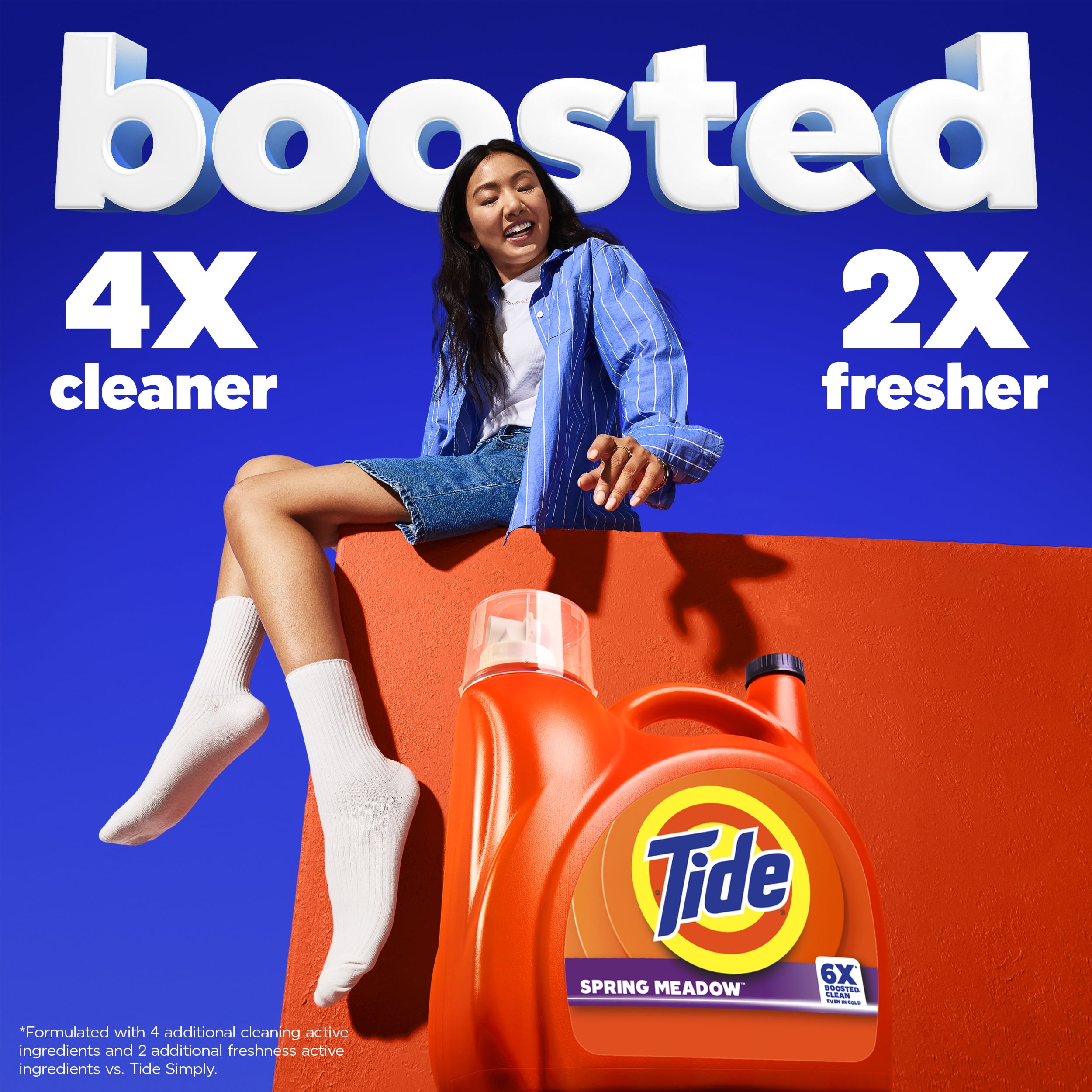 Tide Laundry Detergent Liquid, Spring Meadow Scent, Concentrated Stain Removal Formula (125 fl oz) nrdmg