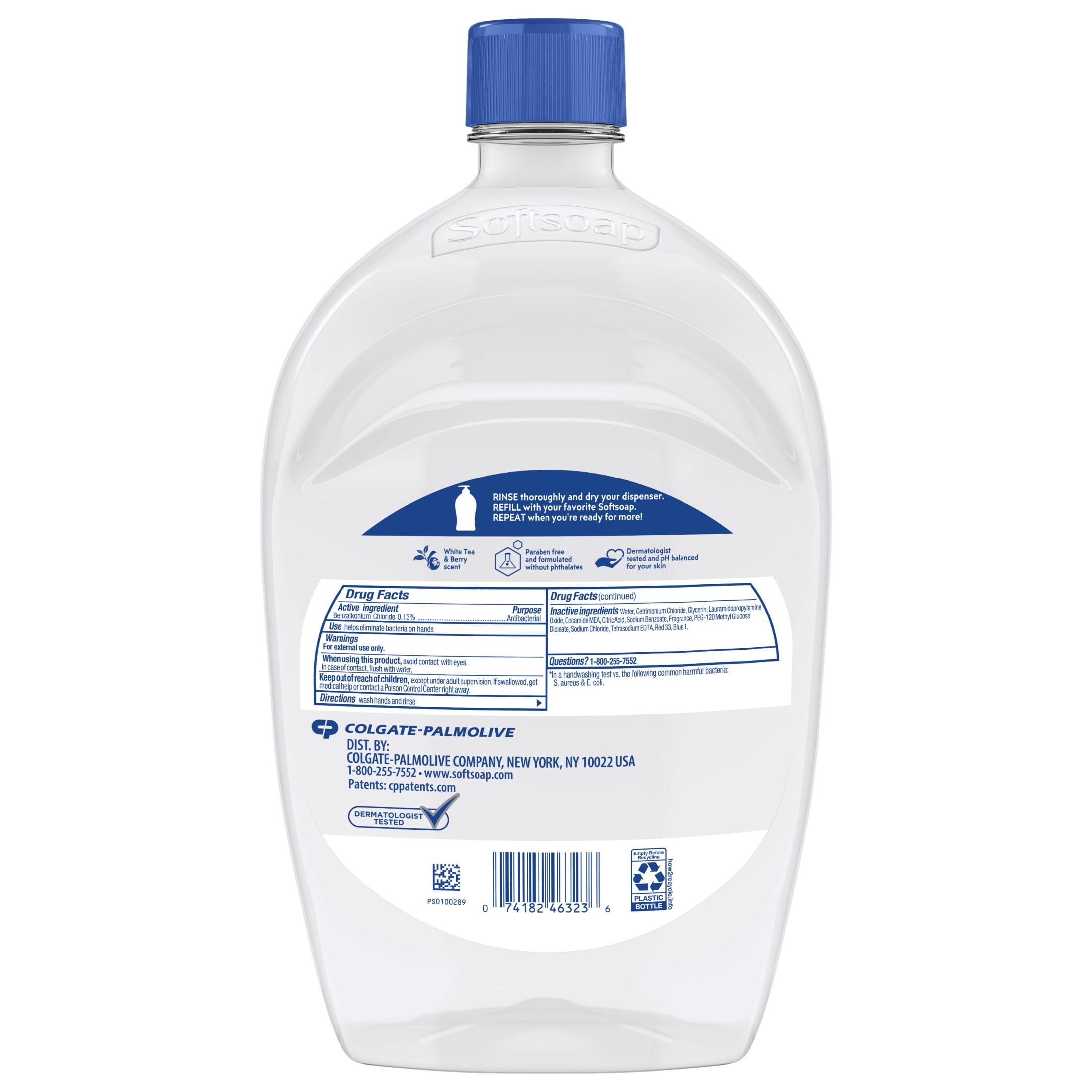 Softsoap Antibacterial Liquid Hand Soap, Moisturizing Formula with White Tea and Berry Scent (White, 50 fl oz) 4e9n3
