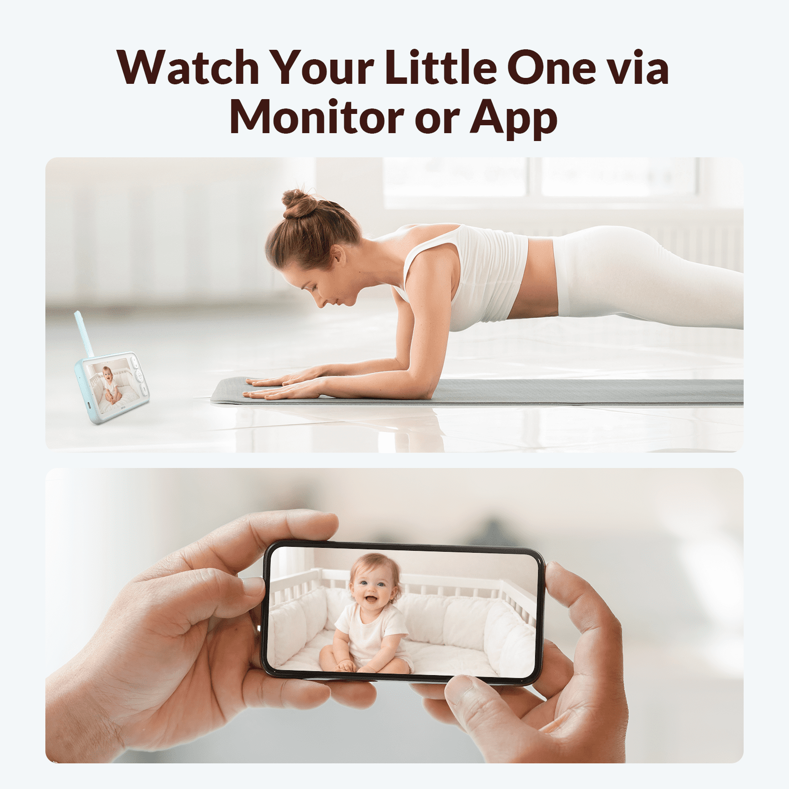 Netvue Baby Monitor with Camera and Audio (1080P HD, 5 in Display, Two-Way Talk) vak8b