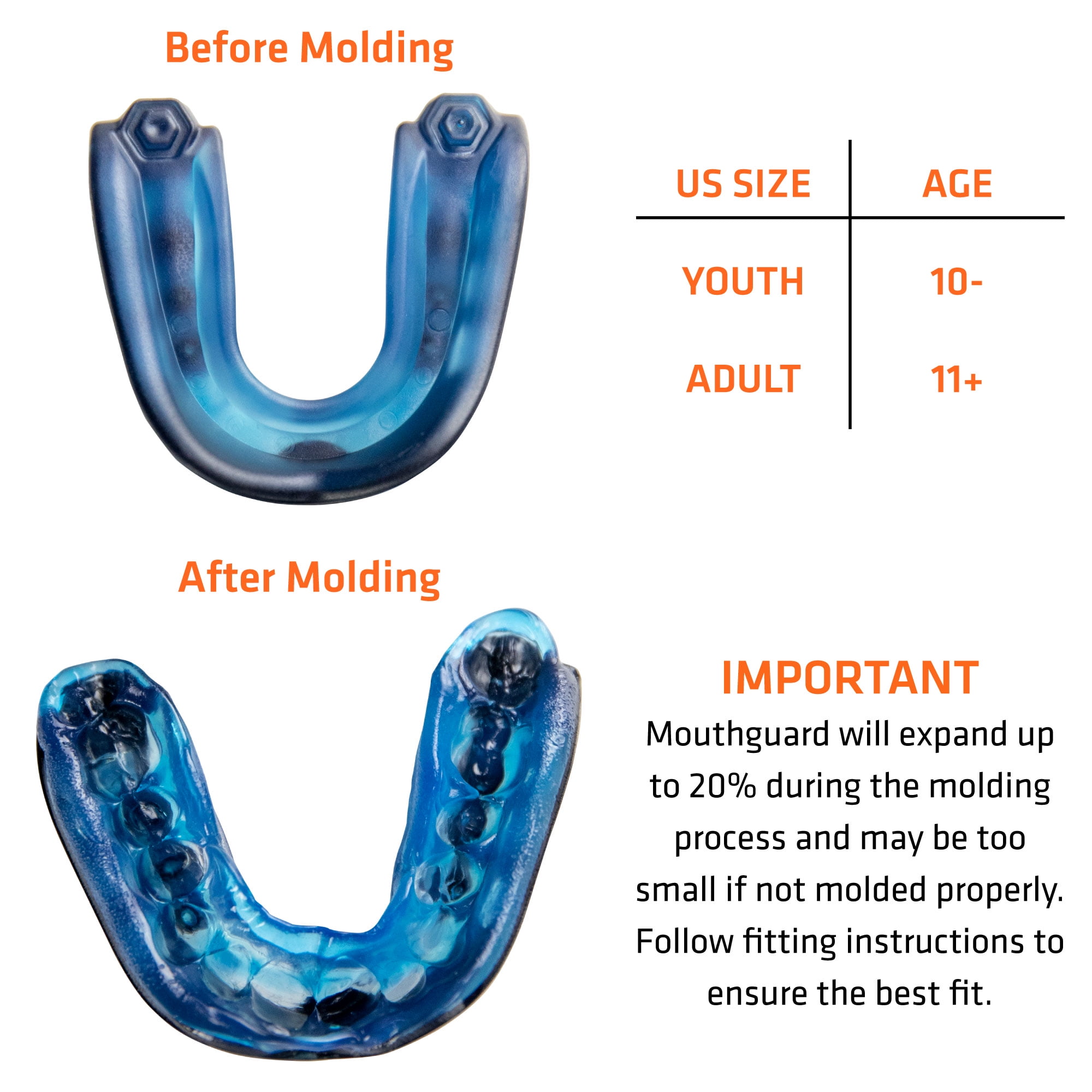Shock Doctor Gel Max Mouthguard (Blue, Youth) trw0h