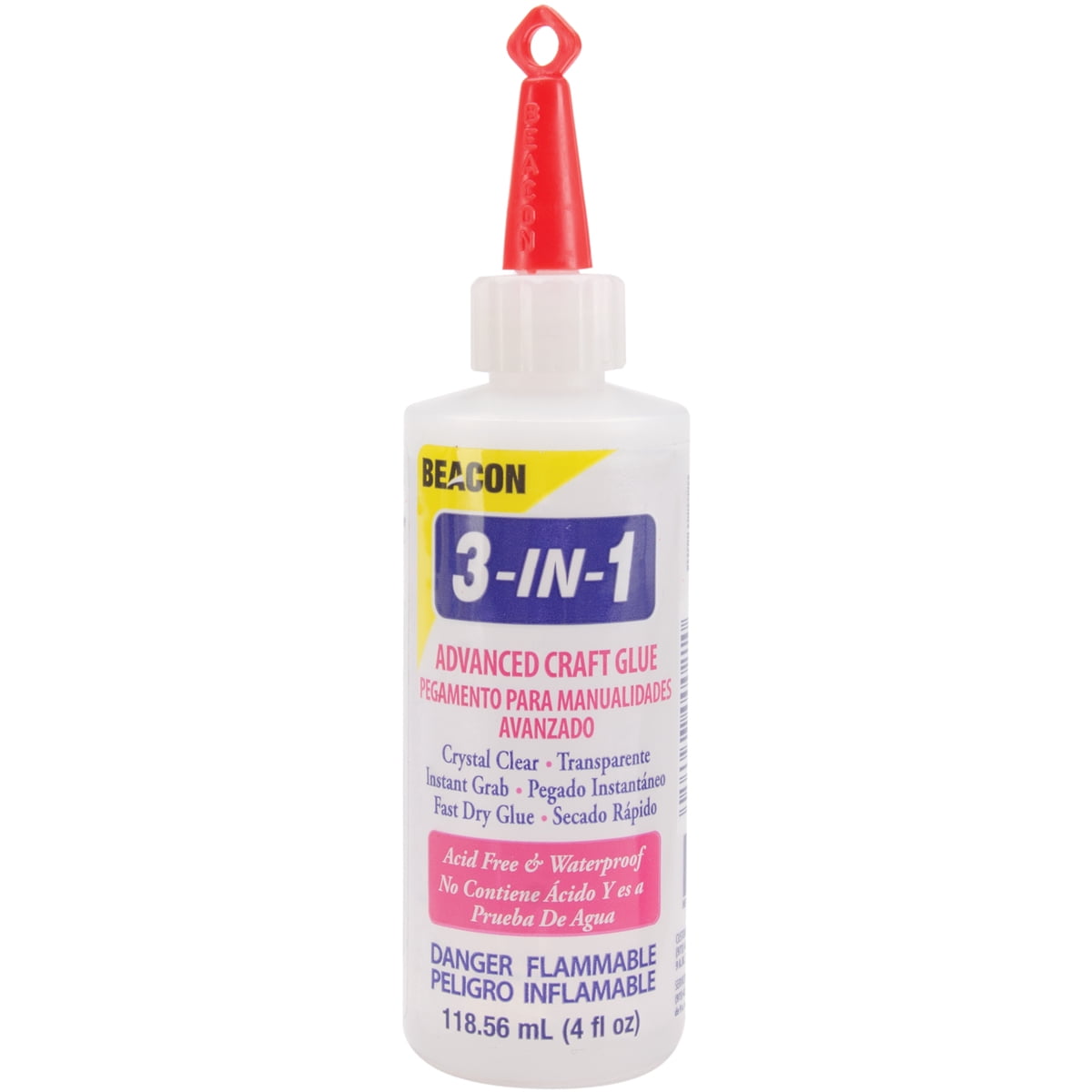 Beacon 3-in-1 Advanced Crafting Glue, Permanent Adhesive for Arts and Crafts (Clear, 4 fl oz) zxnl4