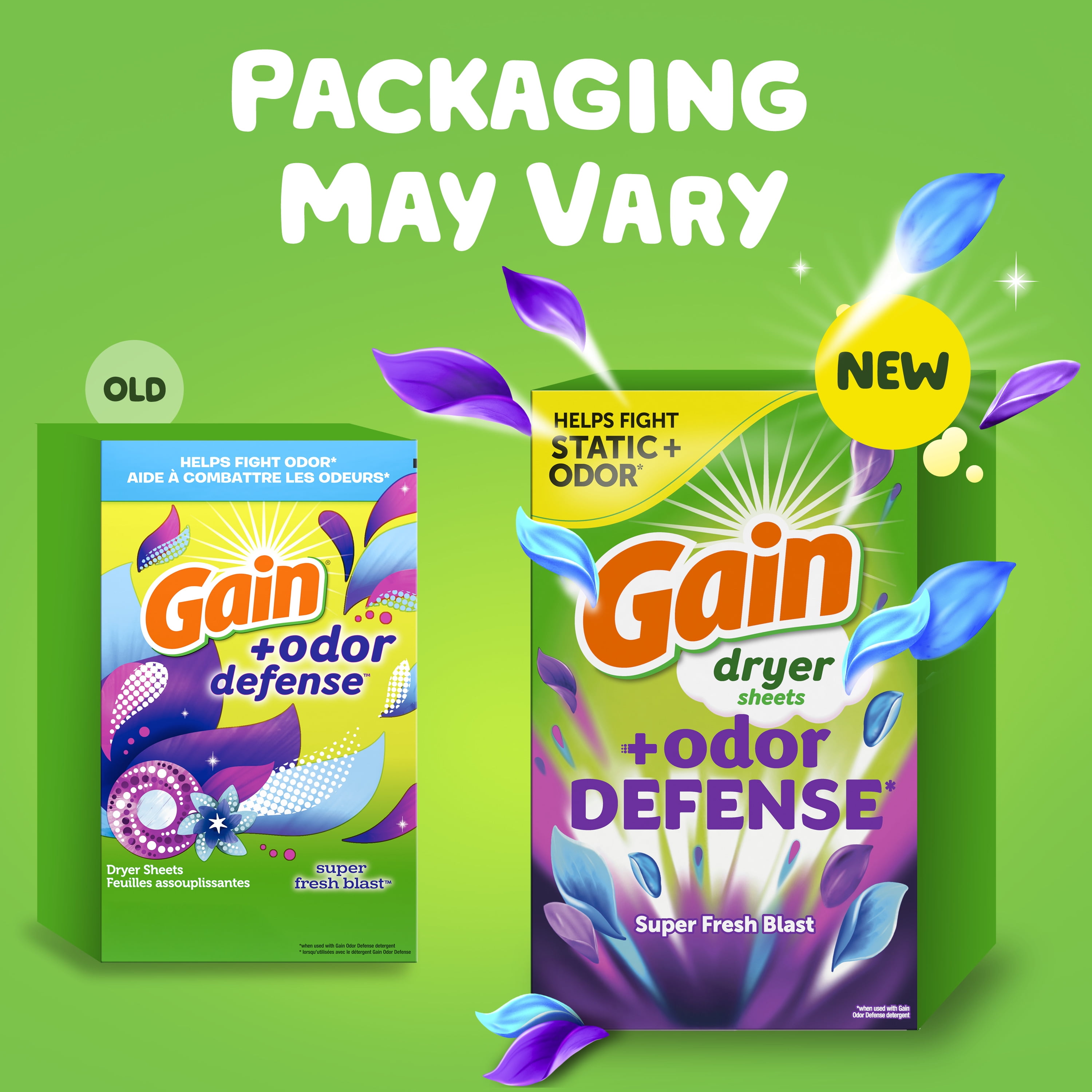 Gain Fabric Softener Dryer Sheets, Odor Defense, Super Fresh Blast Scent (180 Count) 757ax