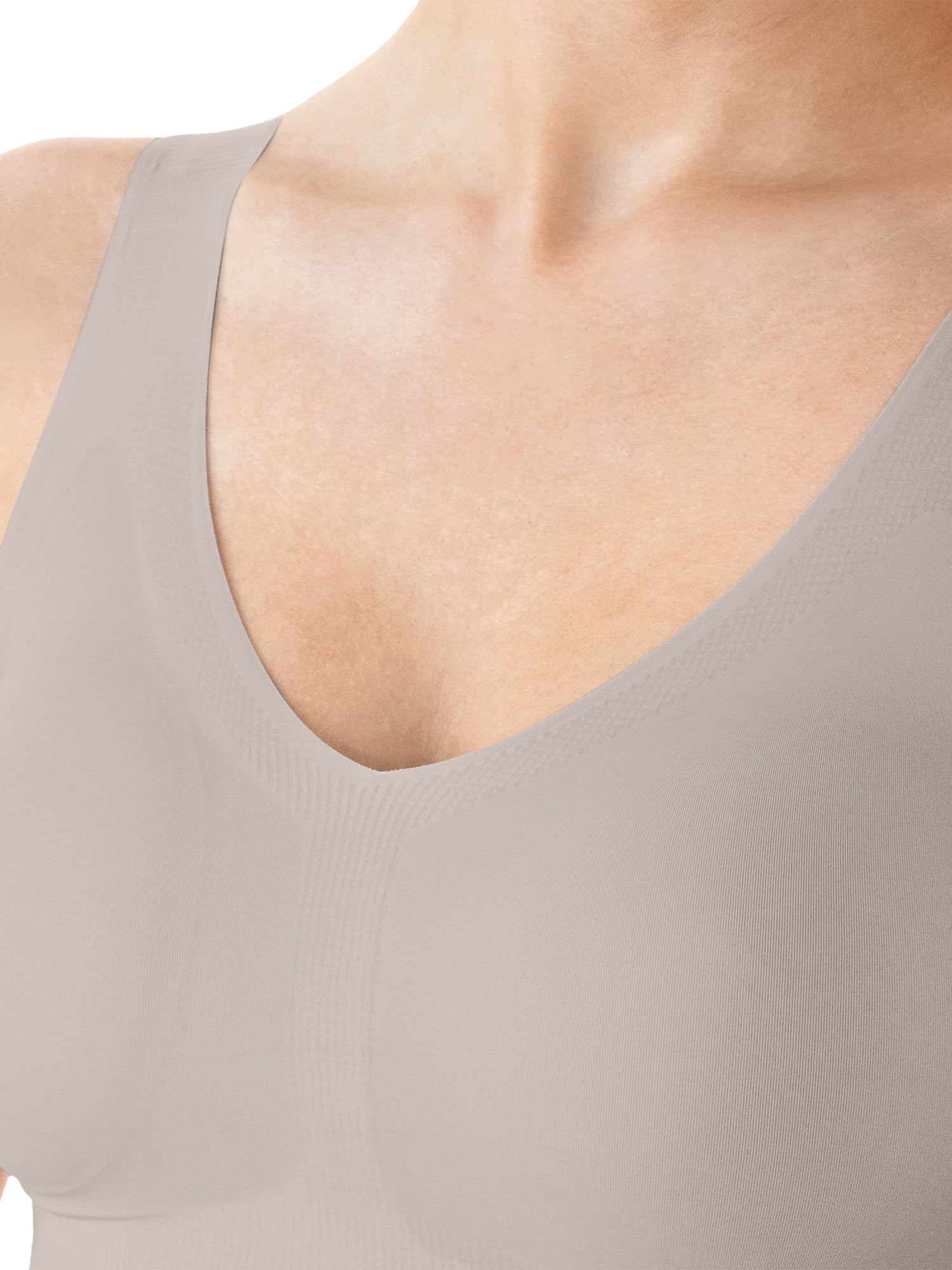 Hanes Womens Invisible Embrace Pullover Bralette, Moisture-Wicking Seamless T-Shirt Bra (Silver, S) krg8c