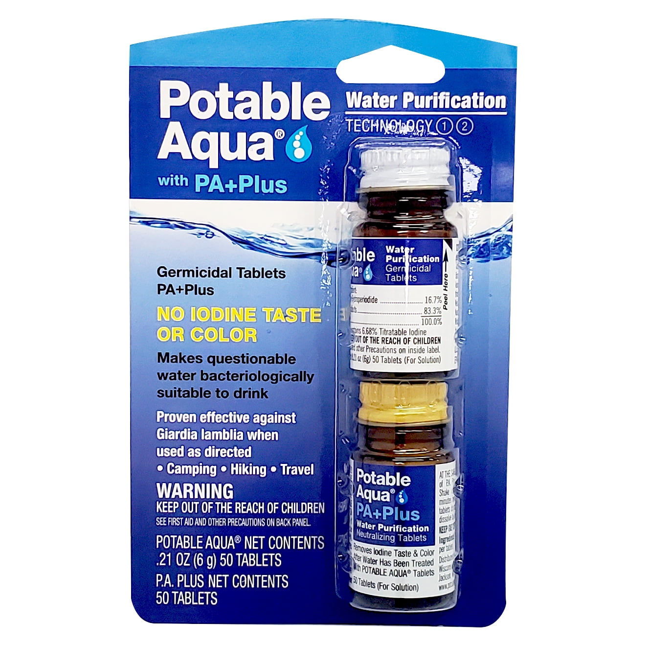 Potable Aqua Water Purification Tablets with PA Plus (50 Count, 2 Pack) ldvkc