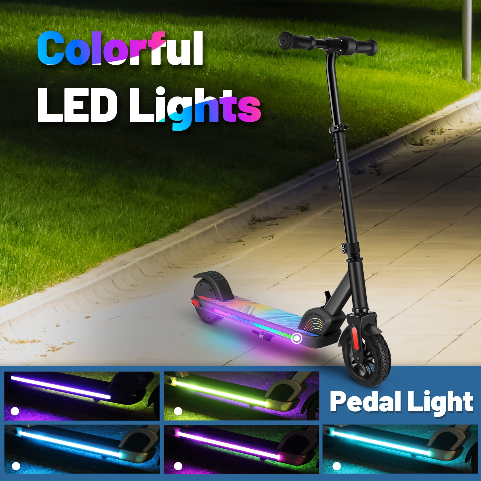 SANOPY 150W Electric Scooter for Kids, Adjustable Height & Speed, LED Display, Foldable (Black, 132 lb Max Load) fk3vk
