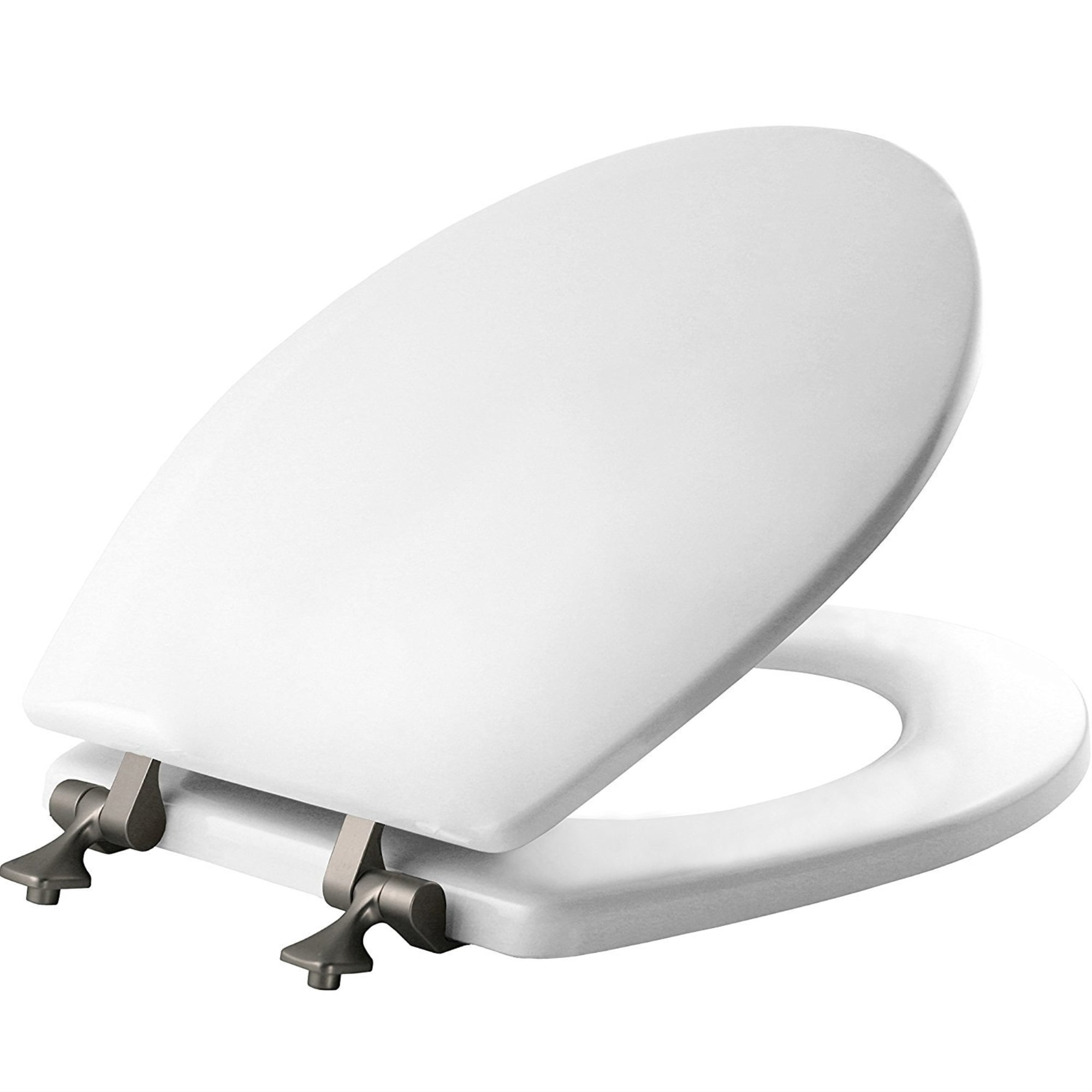 Mayfair Round Toilet Seat, Molded Wood with Gloss Finish (White, 16.56 in x 14.38 in) z2kz1