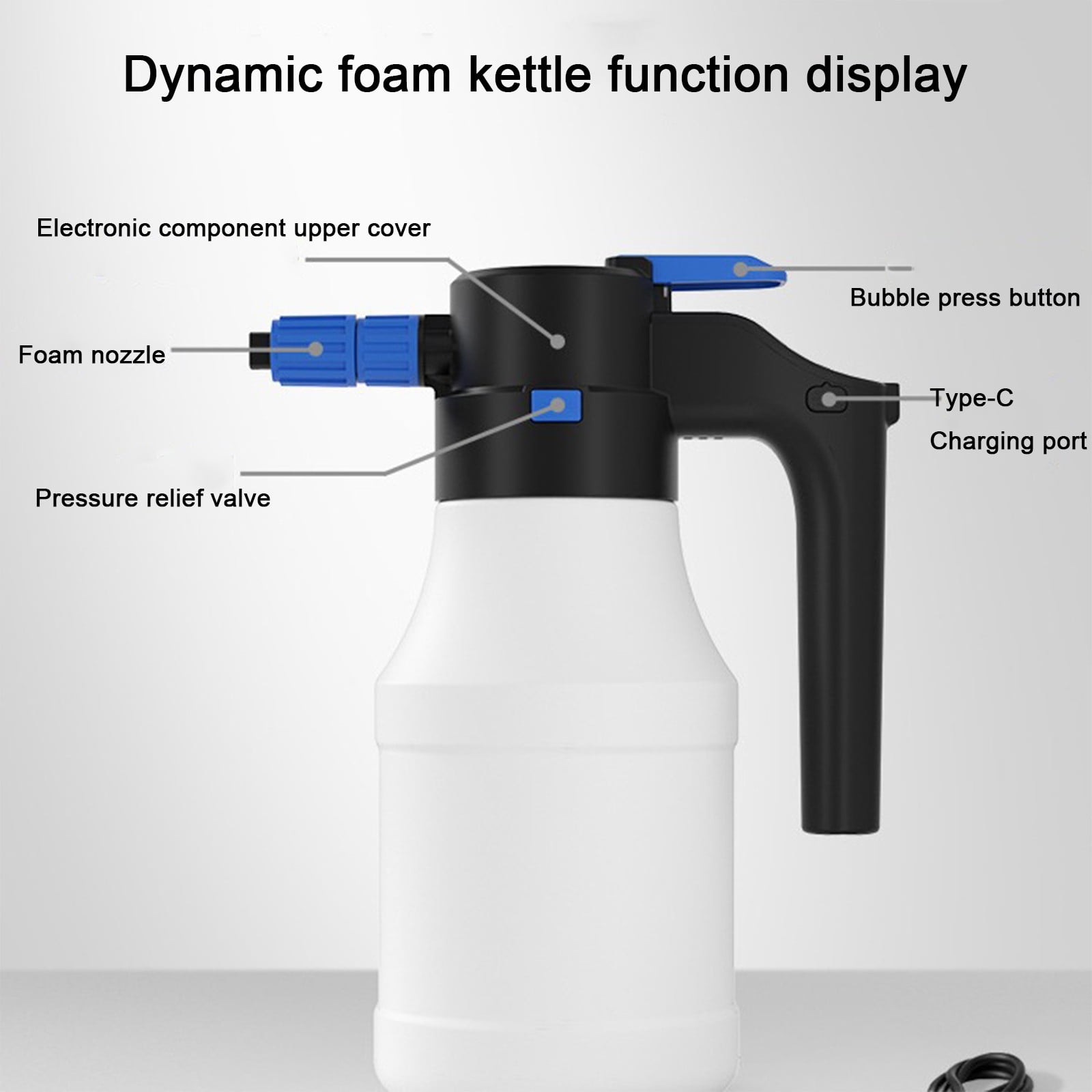 TOPRenddon Electric Foam Cannon Sprayer for Car Wash and Garden (1.5 L) s0oxe
