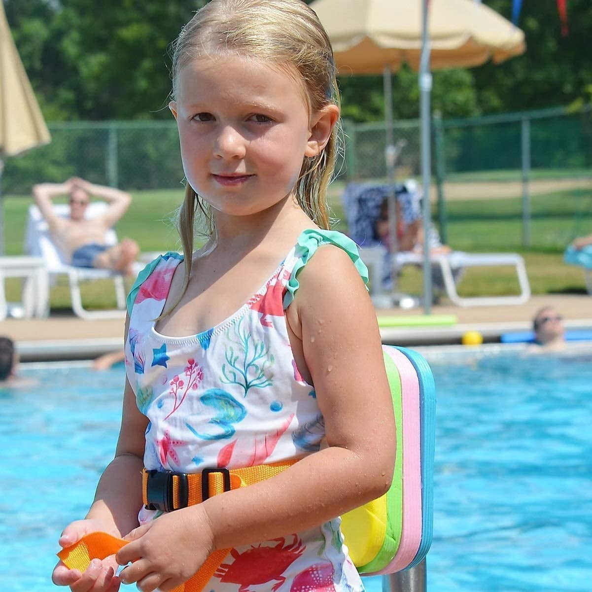 TOYSHARING Kids Swim Training Back Float Belt (Adjustable Foam Layers, 20-55 lbs) xcr4a
