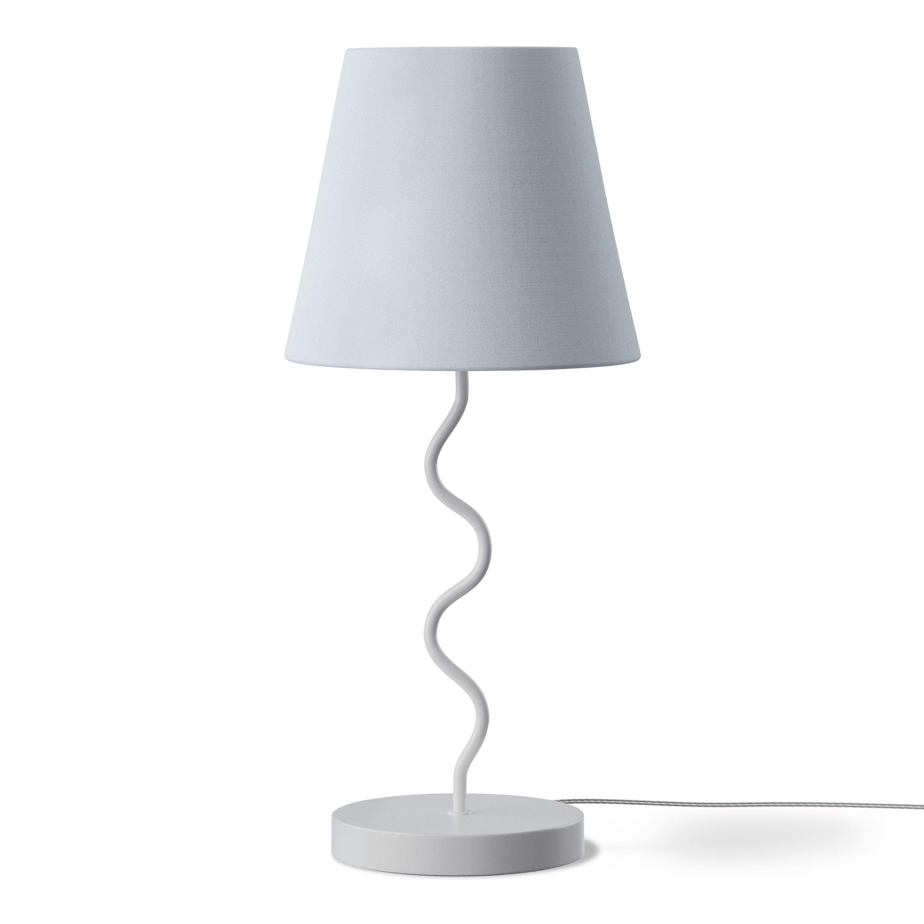 Mainstays Curvy Table Lamp with Fabric Shade (Greige, 17.25 in) 1ajug