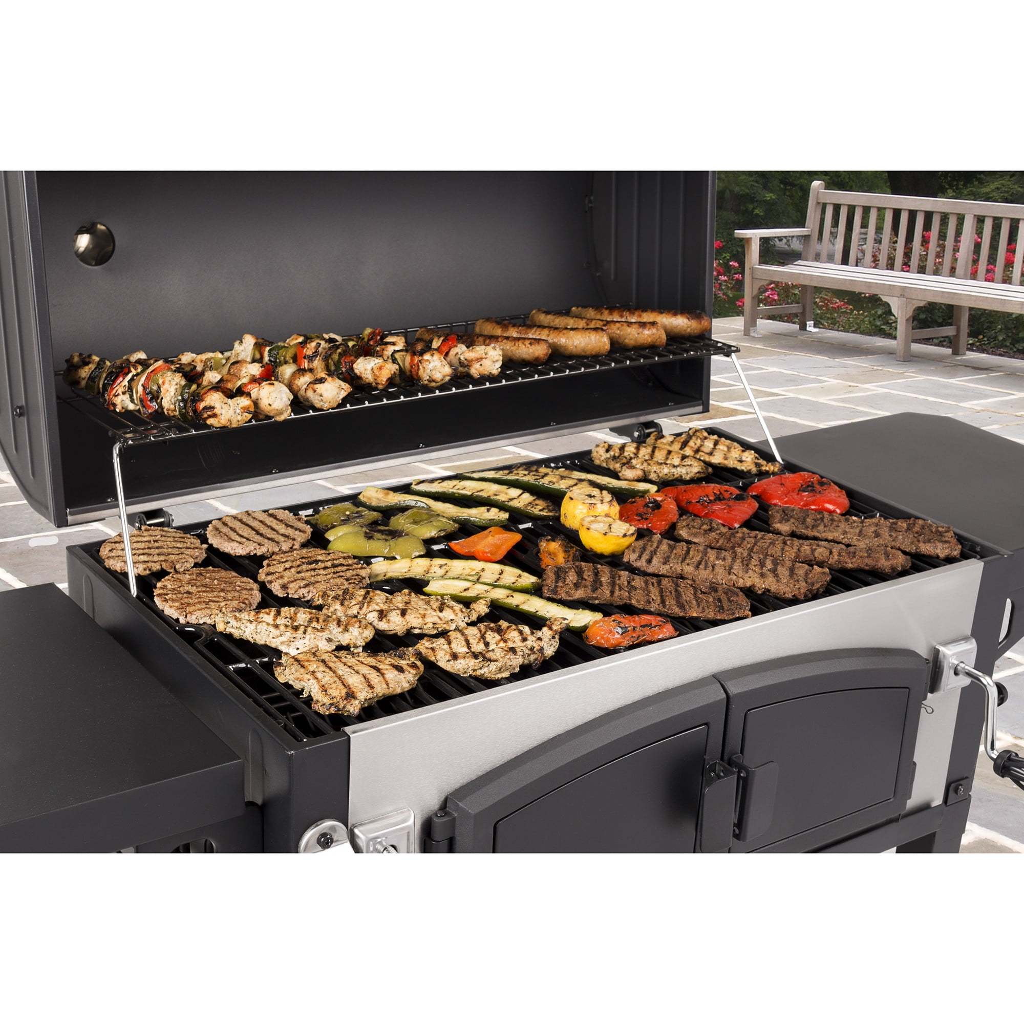 Dyna-Glo X-Large Premium Dual Chamber Charcoal Grill (Silver, 816 sq in) 9th0h