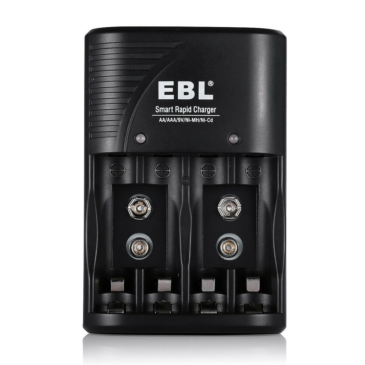 EBL Smart Battery Charger for AA AAA 9V NiMH NiCD Rechargeable Batteries (Black, 4-Slot) bvngx