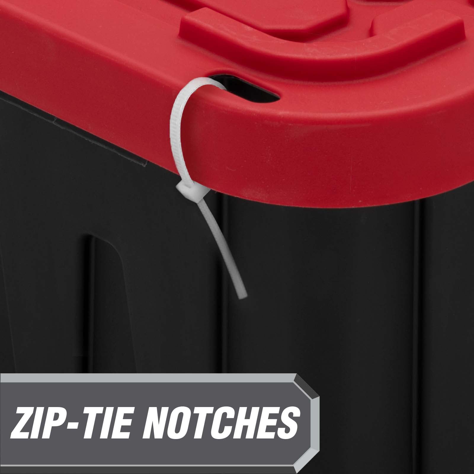 Hyper Tough 17 Gallon Heavy Duty Plastic Storage Bin with Snap Lid (Black and Red, 17 Gallon) osn3w