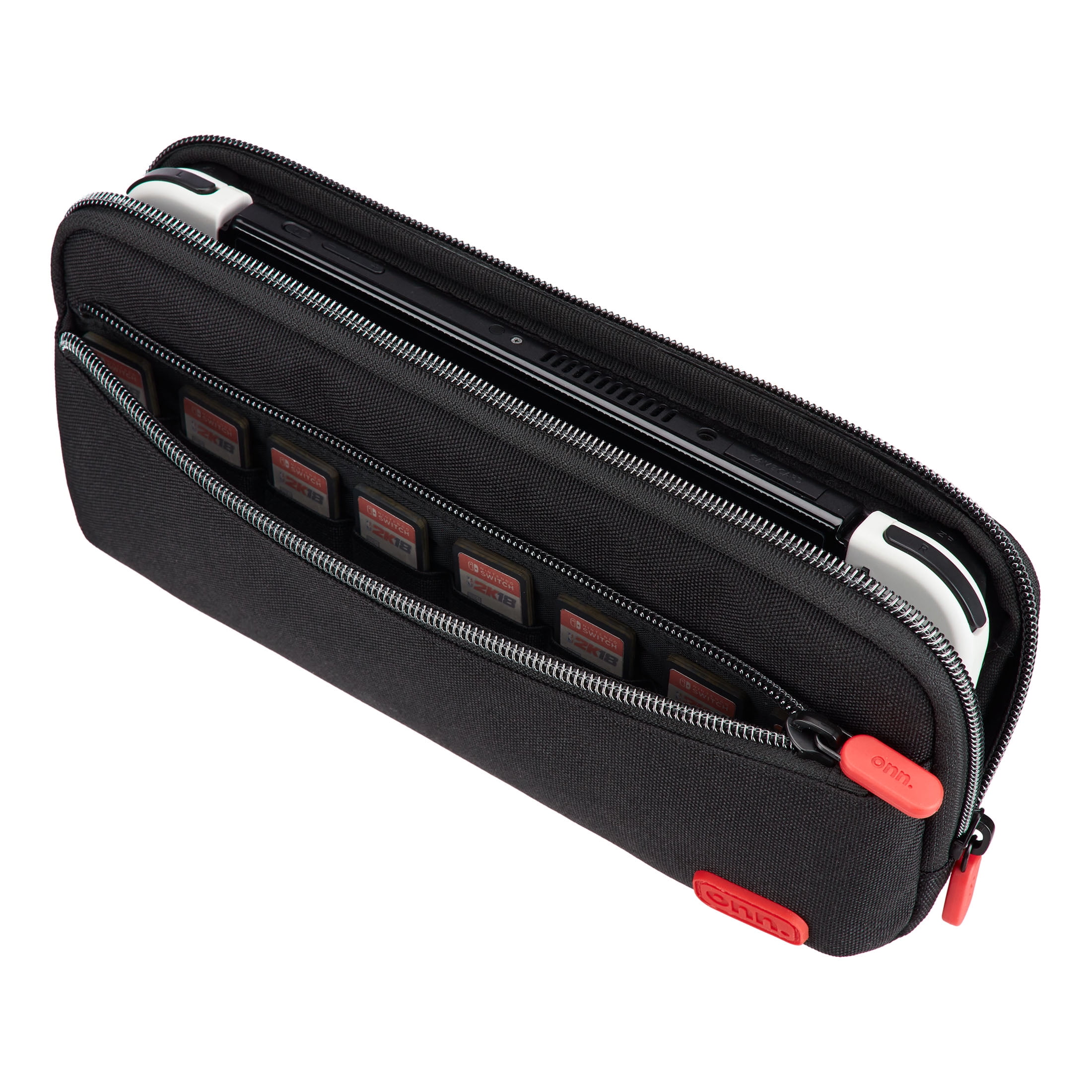 onn Soft Carrying Case for Nintendo Switch, Switch OLED, and Switch Lite (Black, 10.5 in x 5 in x 2 in) 506ao
