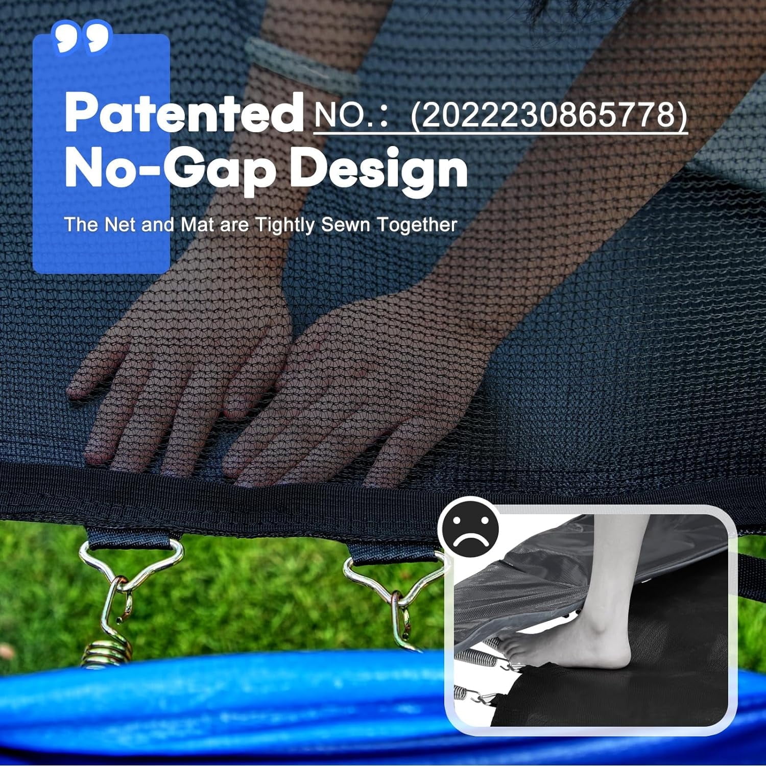 Zupapa Rectangle Trampoline with Safety Enclosure Net (1500 lb Capacity, 9x15 ft) jfro9