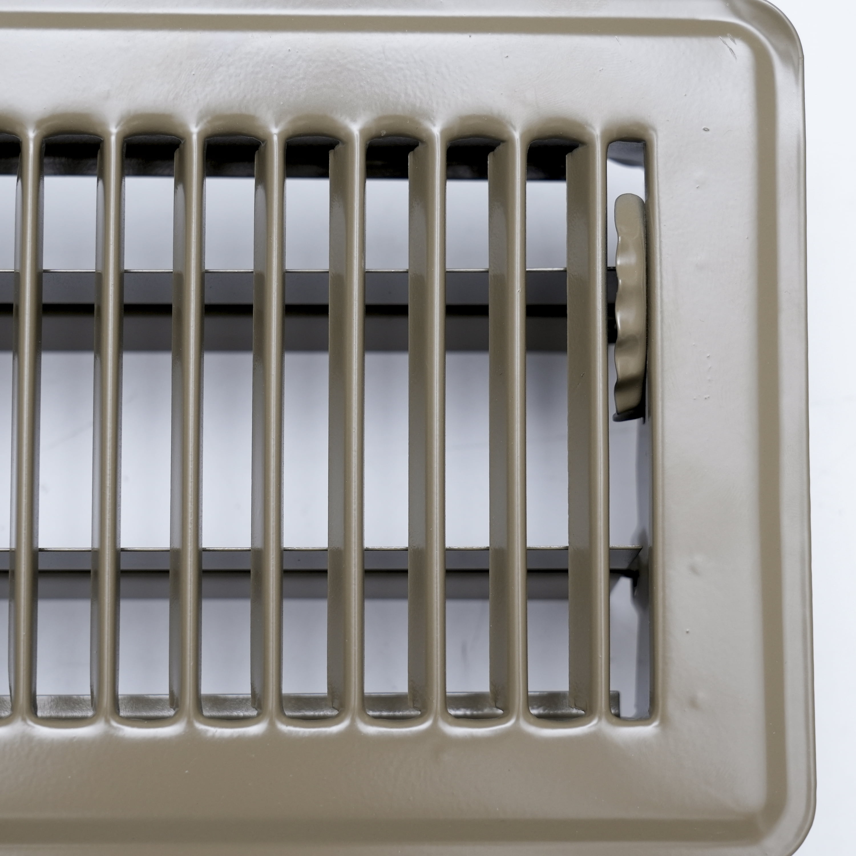Handua Floor Register Vent Cover, Heavy Duty Steel Louvered Grille with Adjustable Damper (Brown, 4 in x 10 in) vlnss