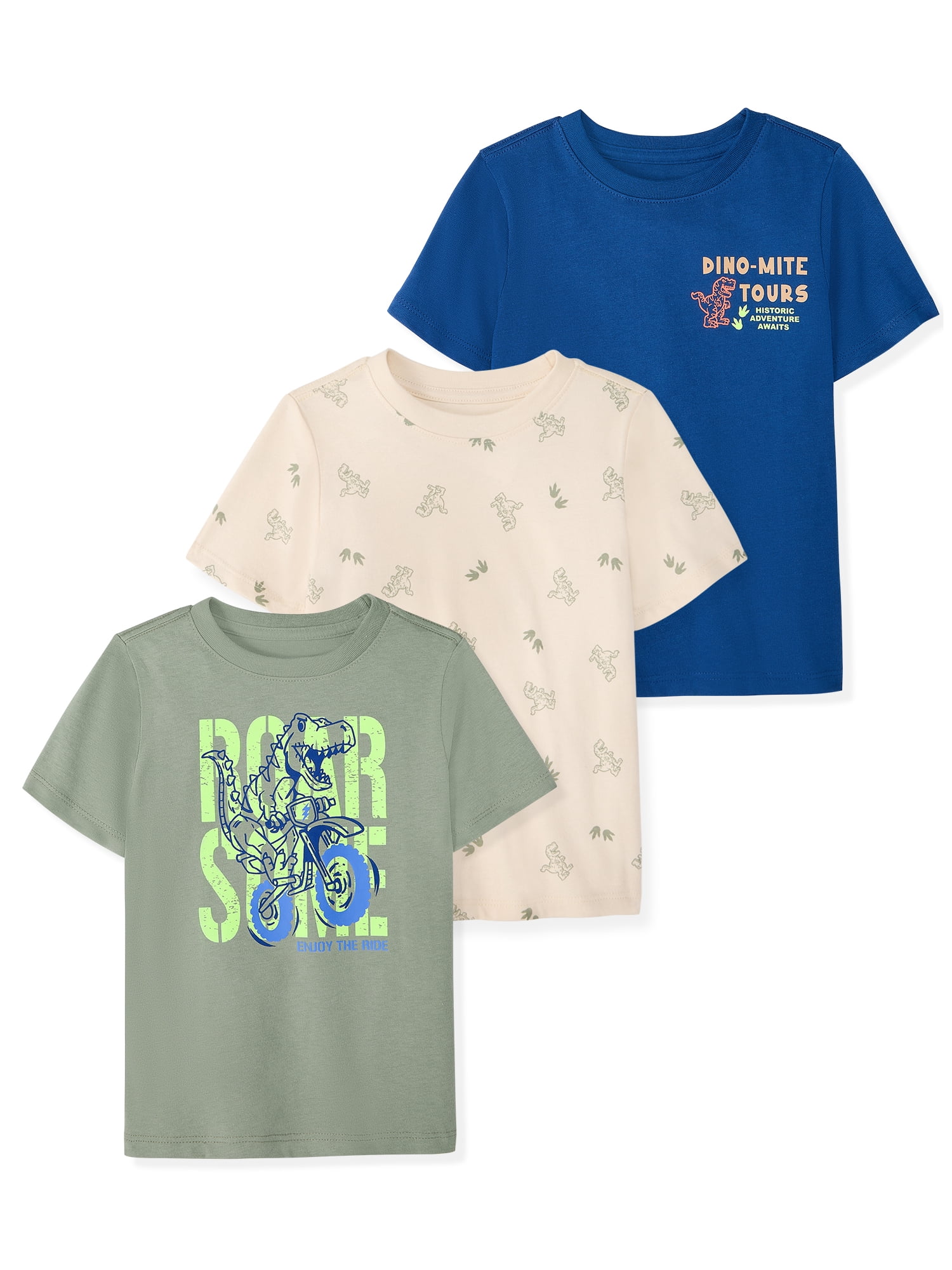 Garanimals Baby & Toddler Boy Graphic Short-Sleeve T-Shirts (Blue, 3-Pack) tu780