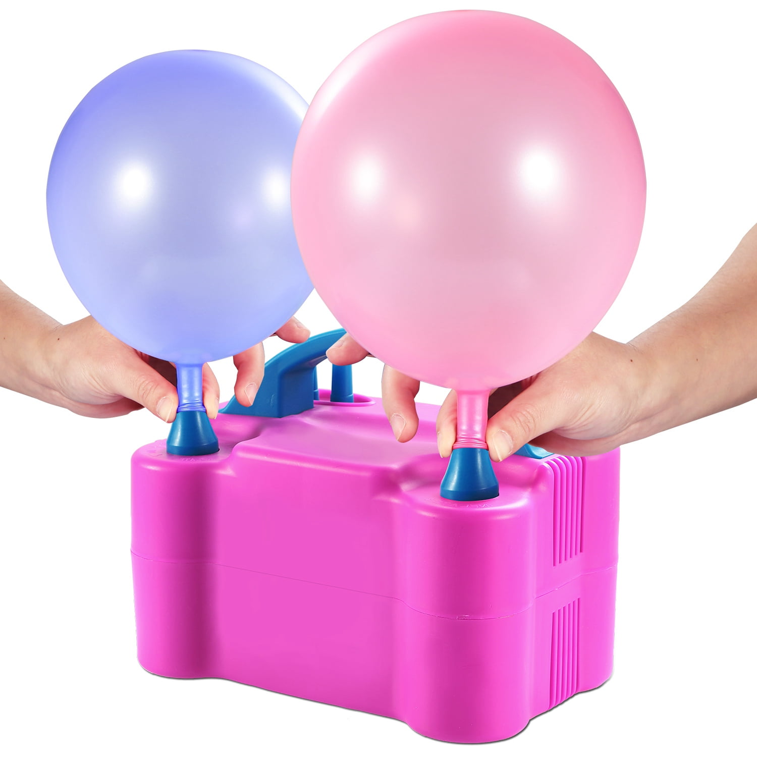 iMounTEK Electric Balloon Pump, Automatic Dual Nozzle Inflator for Party Decorations (Pink, 2.1 lbs) iu7au