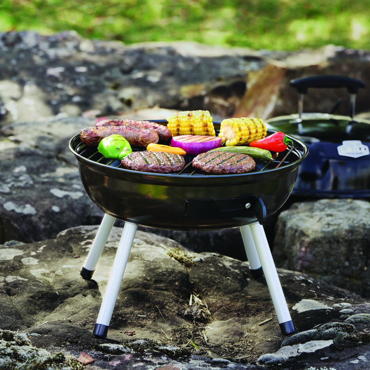 Expert Grill Portable Charcoal Grill, Durable Steel Outdoor Cooking BBQ (Black, 14.5 in) p4zl7