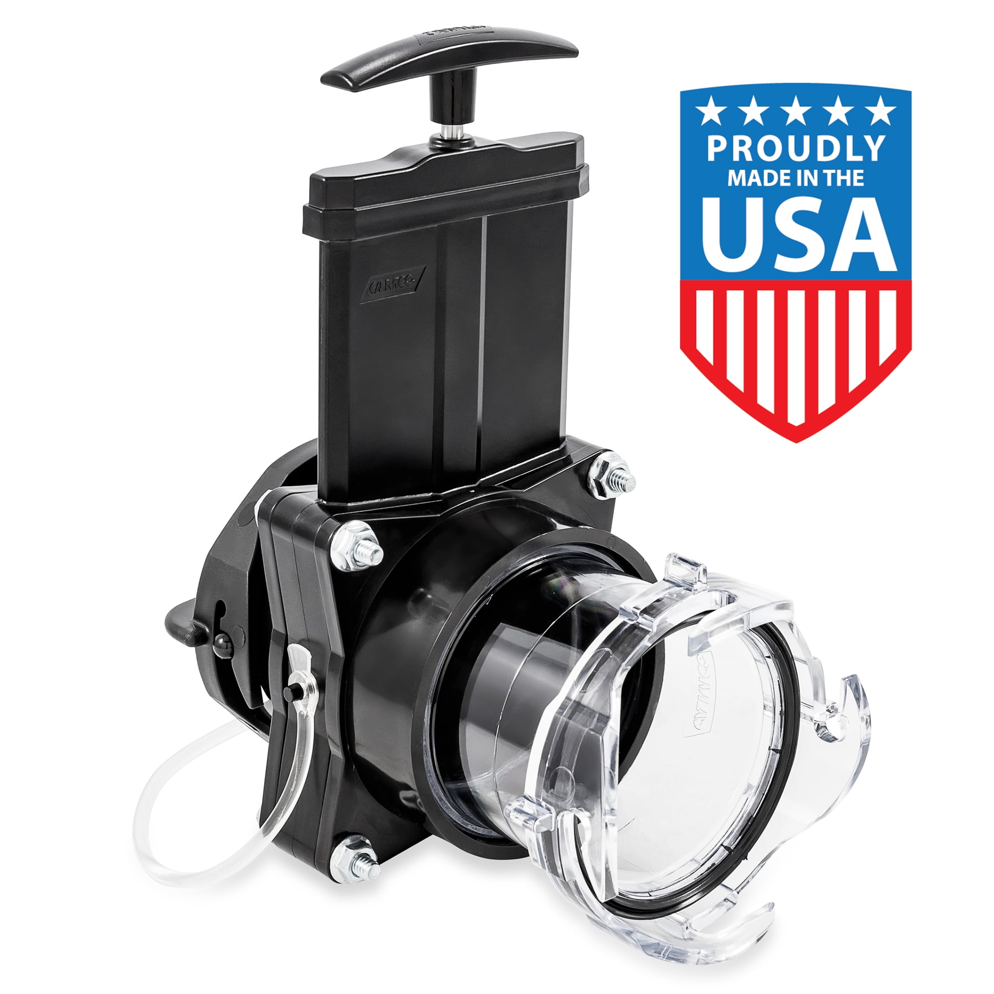 Camco RV Gate Valve Replacement for Sewer Systems (Black and Clear, 3 in) yegsg