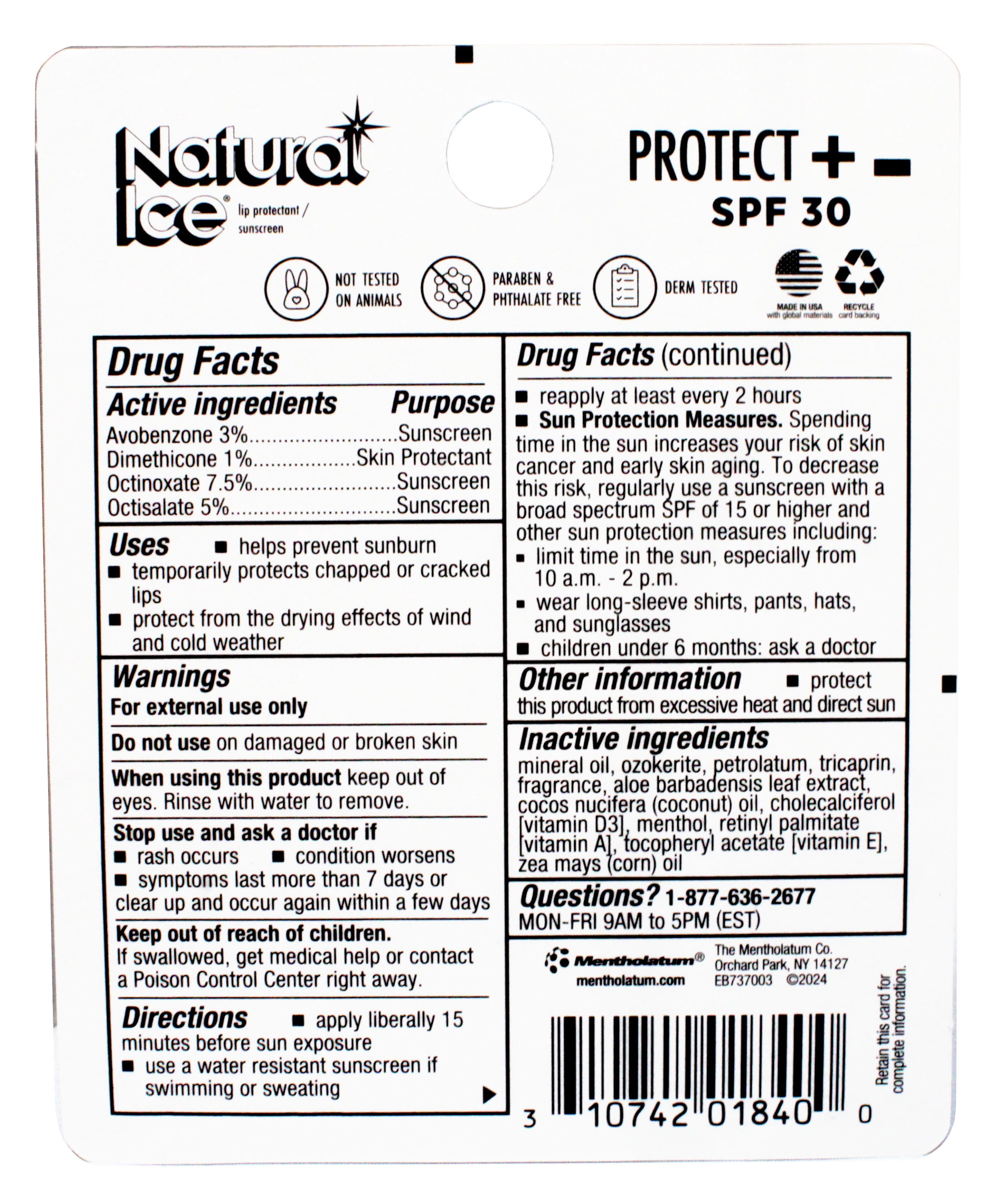 Natural Ice Medicated Lip Protectant Sunscreen SPF 30 (5 Pack, 0.15 oz) 5jsz4