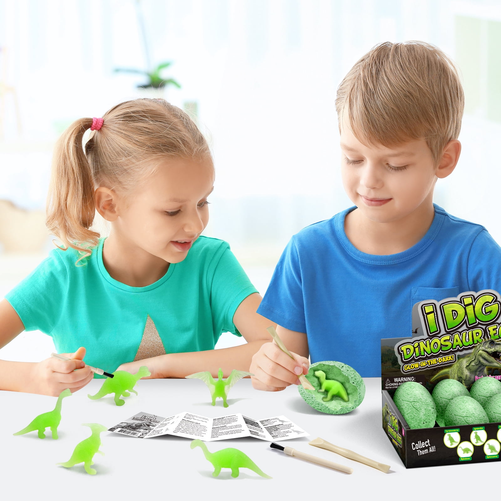 Piano Potato Glow in the Dark Dinosaur Dig Kit (12-Pack, Multi-Color) r7zu7