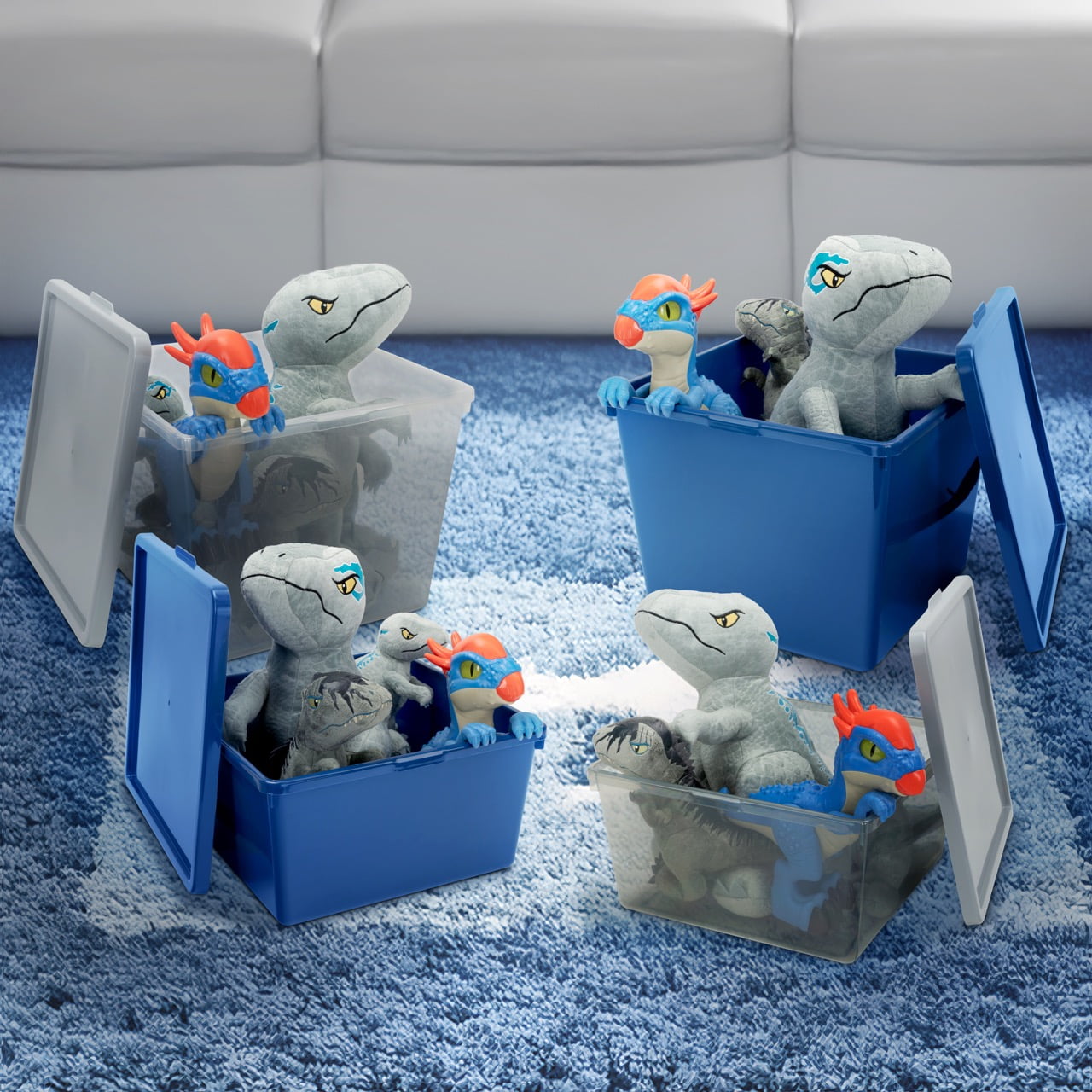 Your Zone Kids Large Stacking Storage Bin with Lid (Clear, 12 in x 12.4 in x 9.4 in) c4z2l