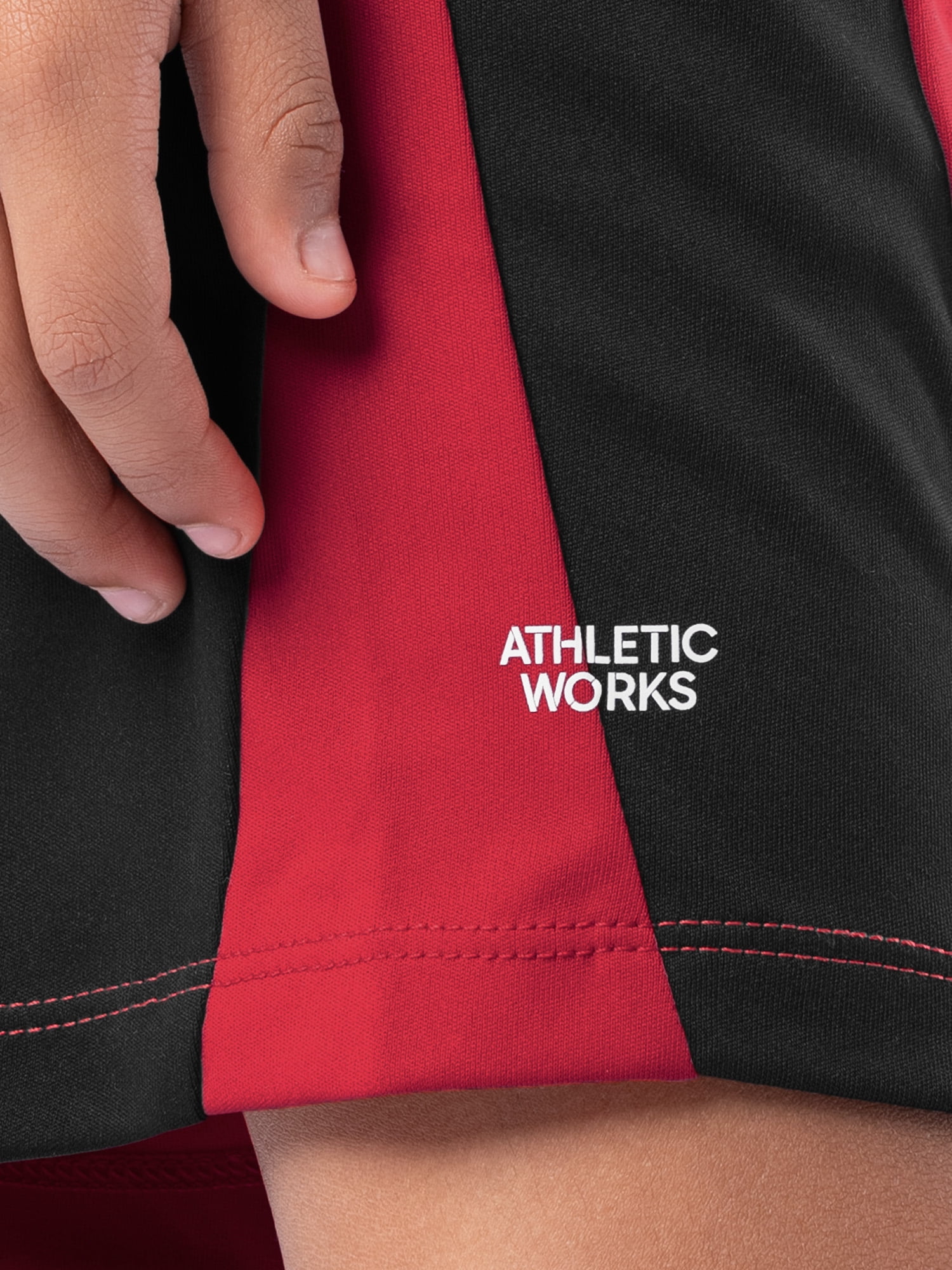 Athletic Works Boy's Active Sport Short Sleeve T-Shirt and Shorts Set (Red, Size 4-18) 576c4