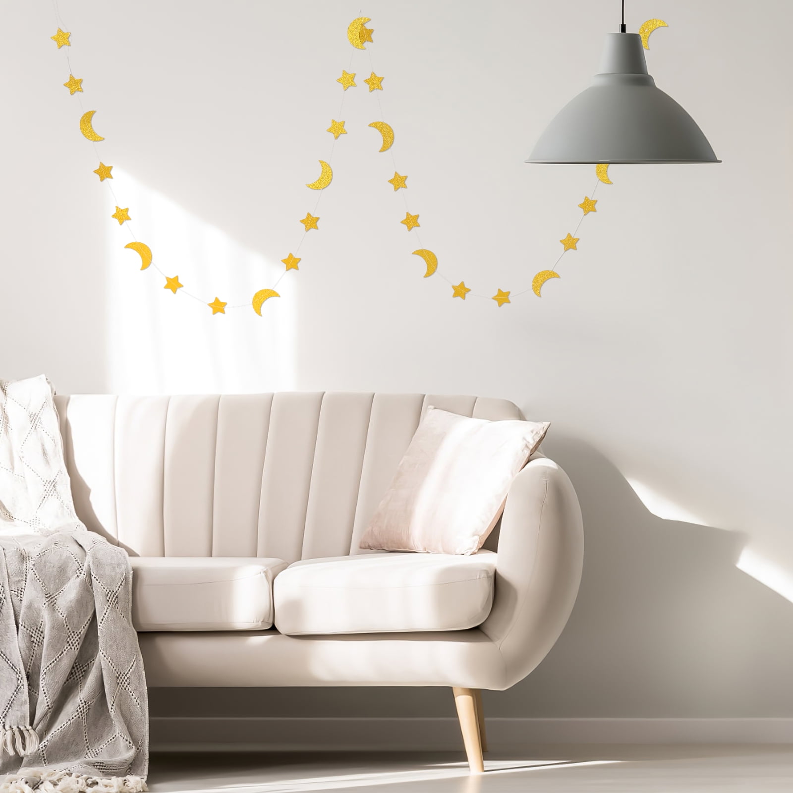 MRLESS Star and Moon Paper Garland Banner Hanging Decoration for Party (Gold, 13 ft) a787x