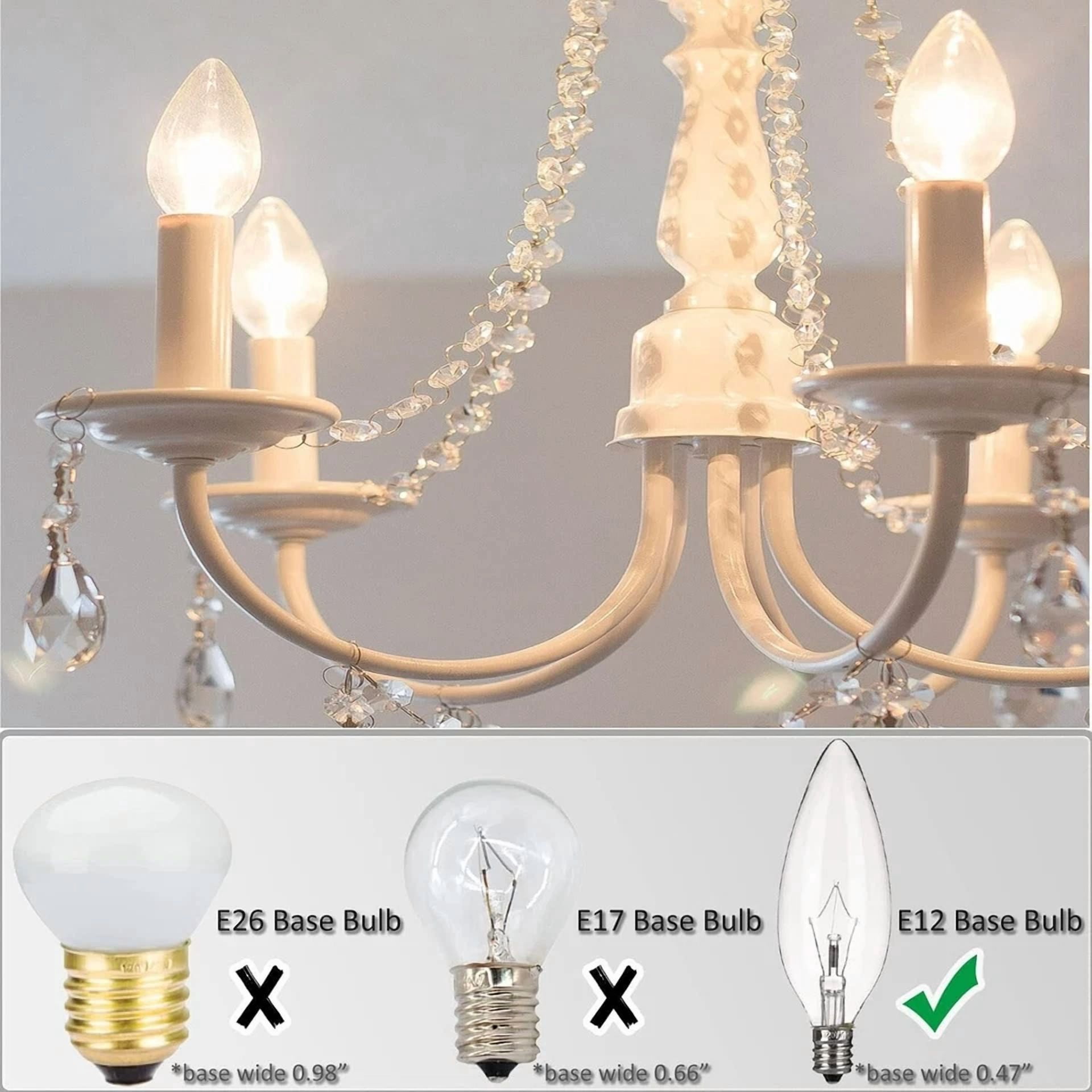 KLYNE Chandelier Socket Covers, Replacement Candle Sleeve for Light Fixtures (White, 2.2 in x 0.8 in, 24 Pack) zzls3