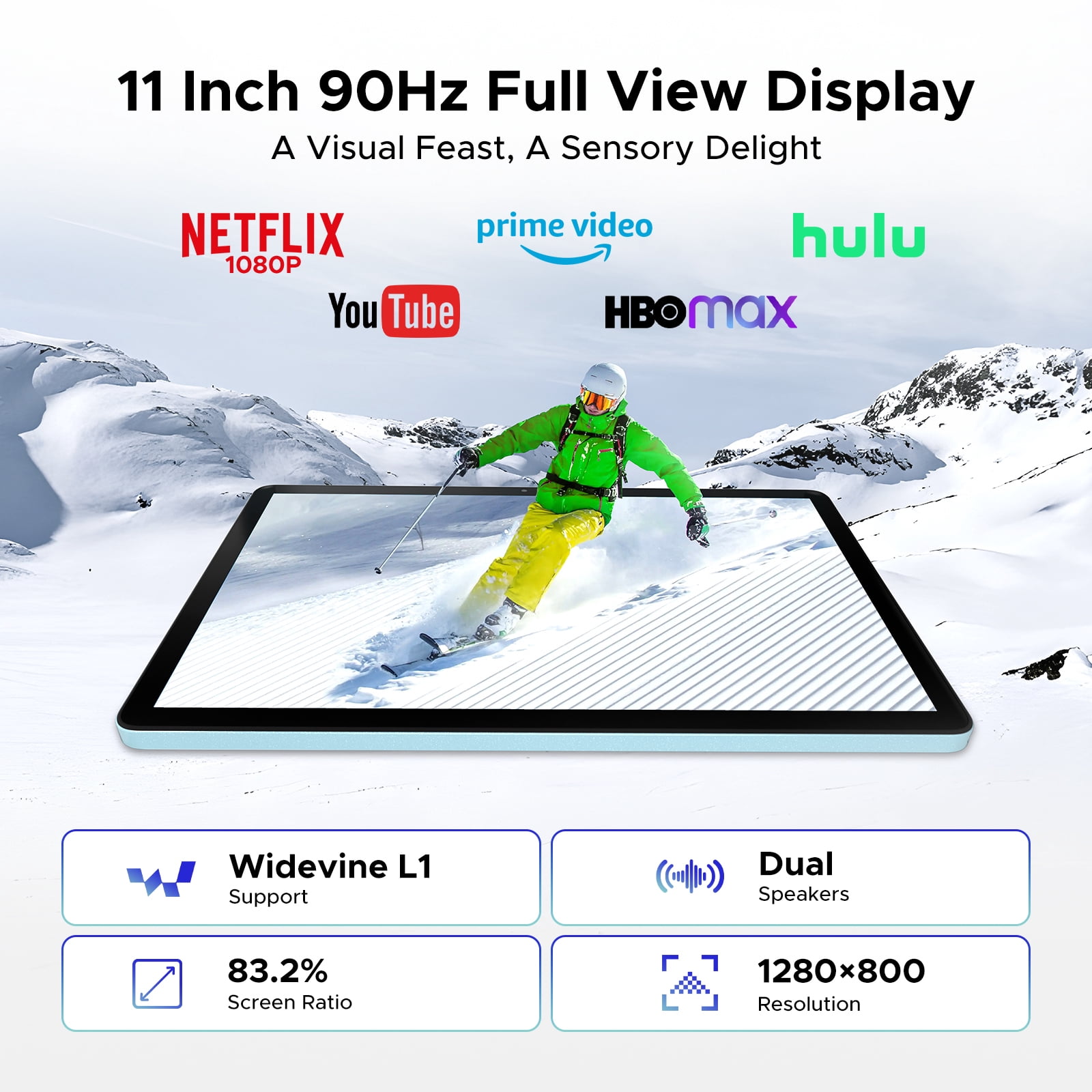 POCKAM P11 11-inch Android 16 Tablet with Gemini AI, 48GB RAM, 128GB Storage, Keyboard and Stylus Included (Blue, 11-inch) 32e9i