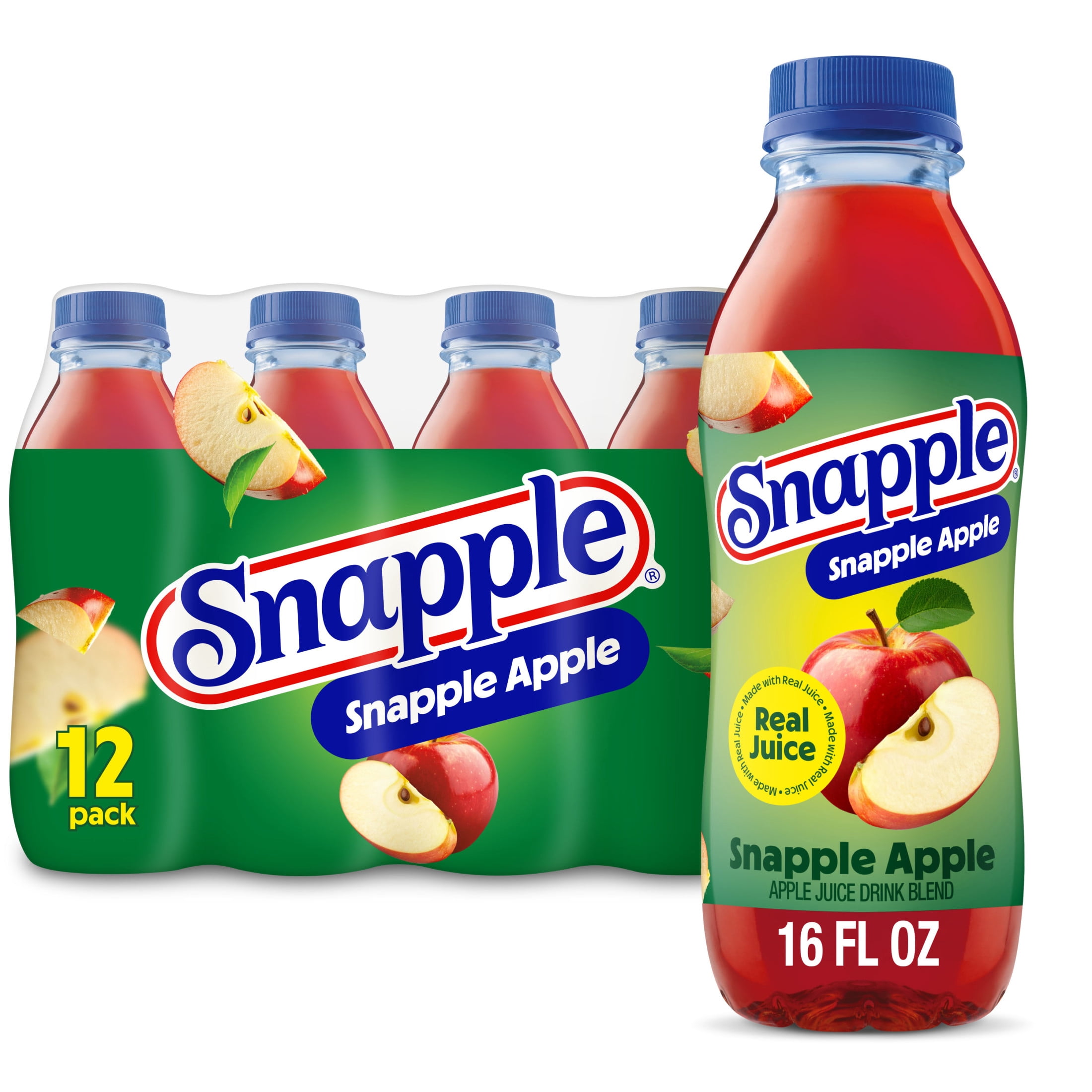 Snapple Apple Juice Drink, Refreshing Fruit Beverage (16 fl oz, 12 Pack) 8zo1y