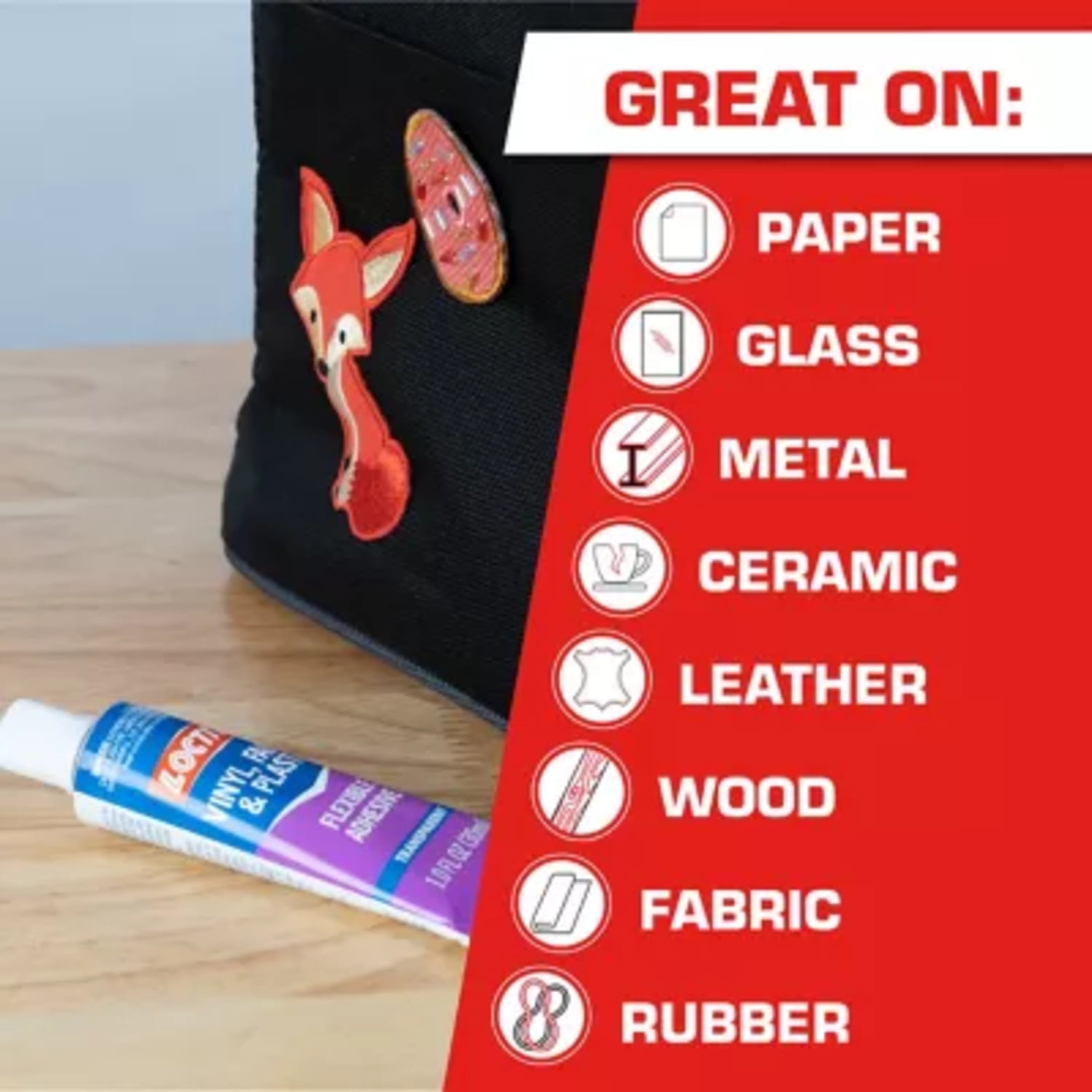 Loctite Vinyl Fabric and Plastic Flexible Repair Adhesive (Clear, 1 fl oz) izw69