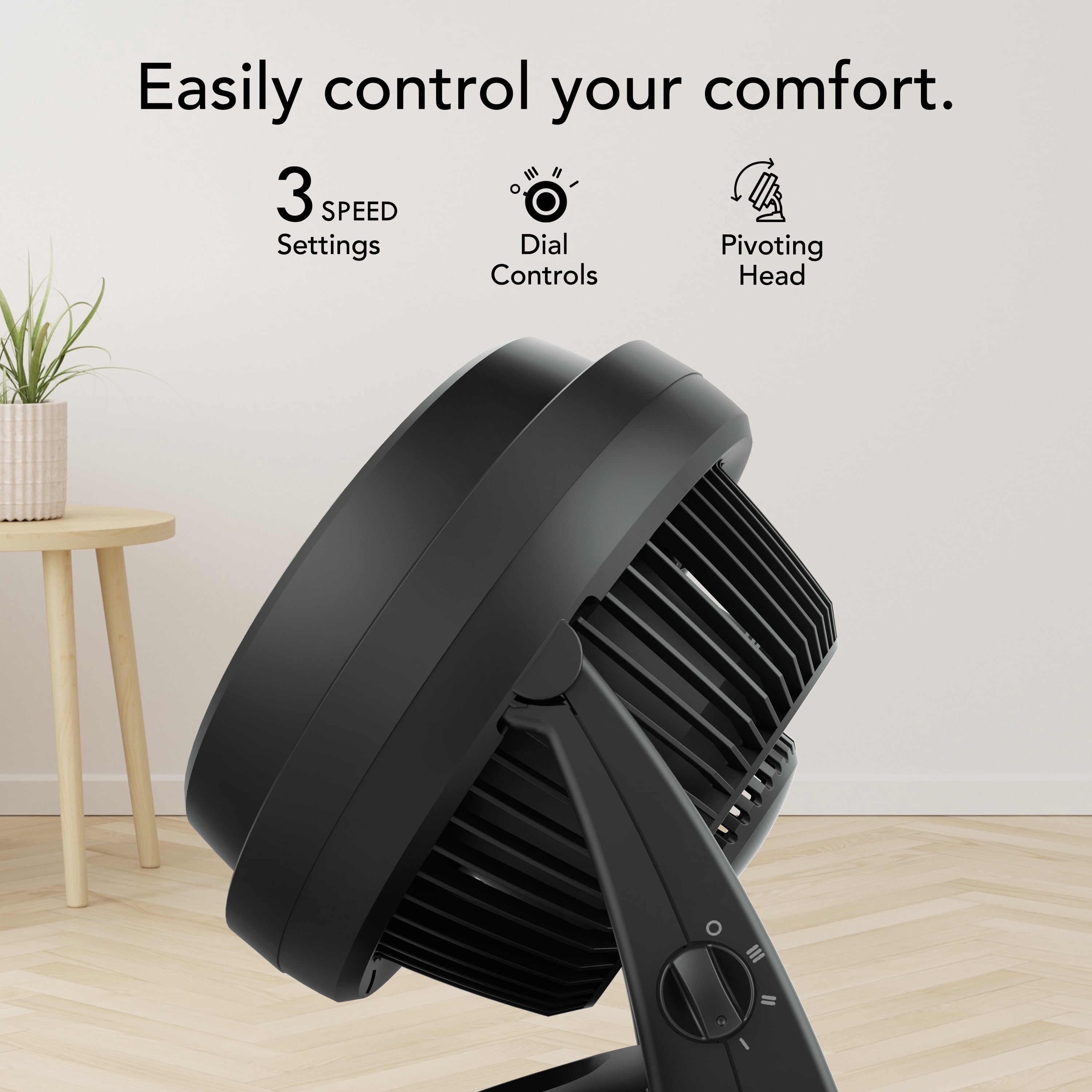 Vornado 630 Mid-Size Whole Room Air Circulator Fan, Powerful Vortex Technology, 3-Speed Control, Adjustable Tilt (Black, 9 in) 5s54b