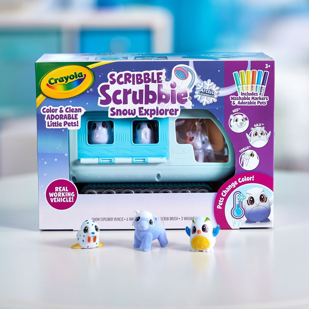 Crayola Scribble Scrubbie Pets Arctic Snow Explorer Activity Set (Blue, 14-Piece Set) uj2li