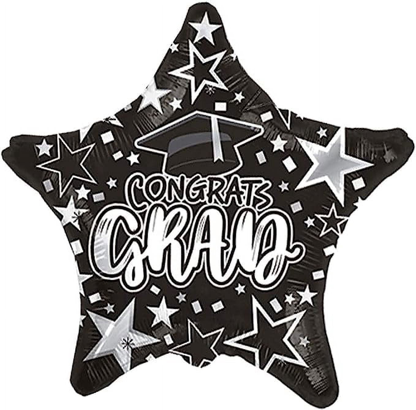 PMU Graduation Congrats Grad Star Mylar Balloon (Black, 18 in, 1 Pack) 5a4m5