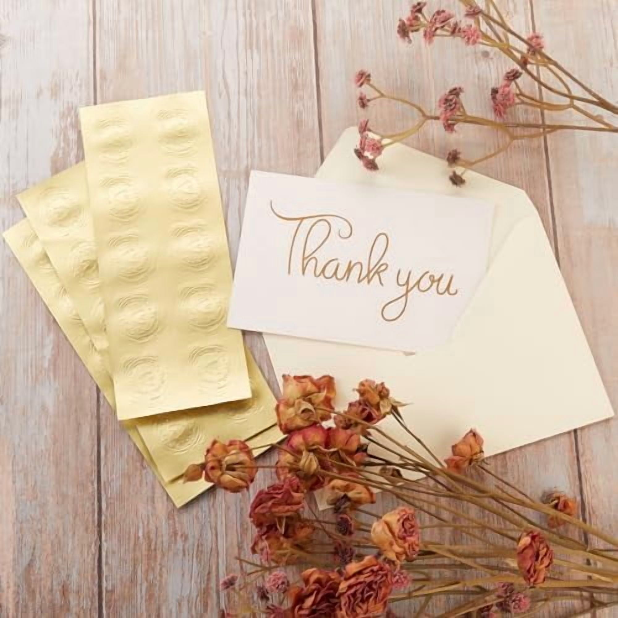 Generic 50 Pack Cream A6 Greeting Card Set with 4x6 Folded Cardstock and Gold Heart Stickers (Cream, 4x6 in) 32pdf