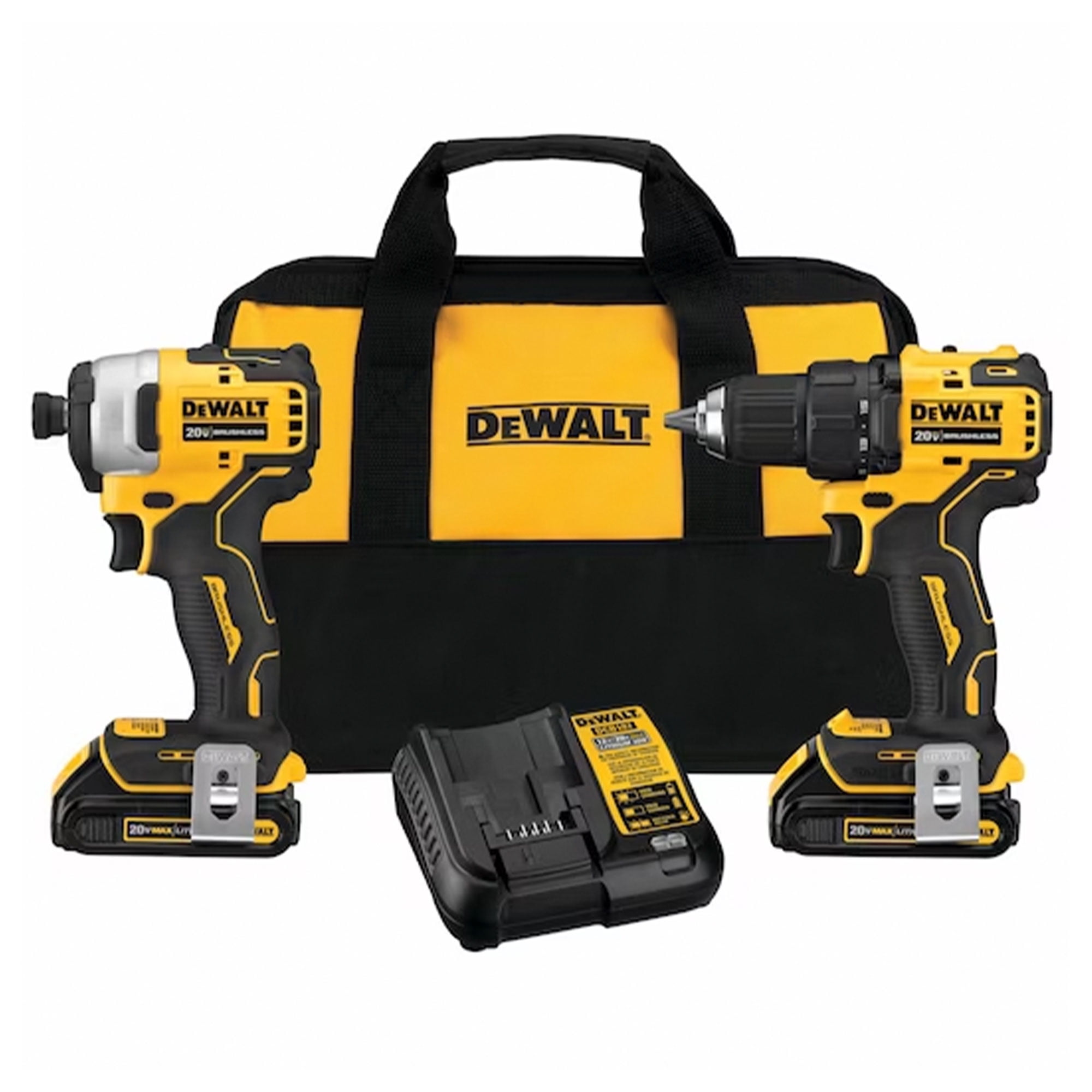 DEWALT ATOMIC 20V MAX Cordless Drill and Impact Driver Combo Kit (Yellow, 2-Tool Set) a88h6