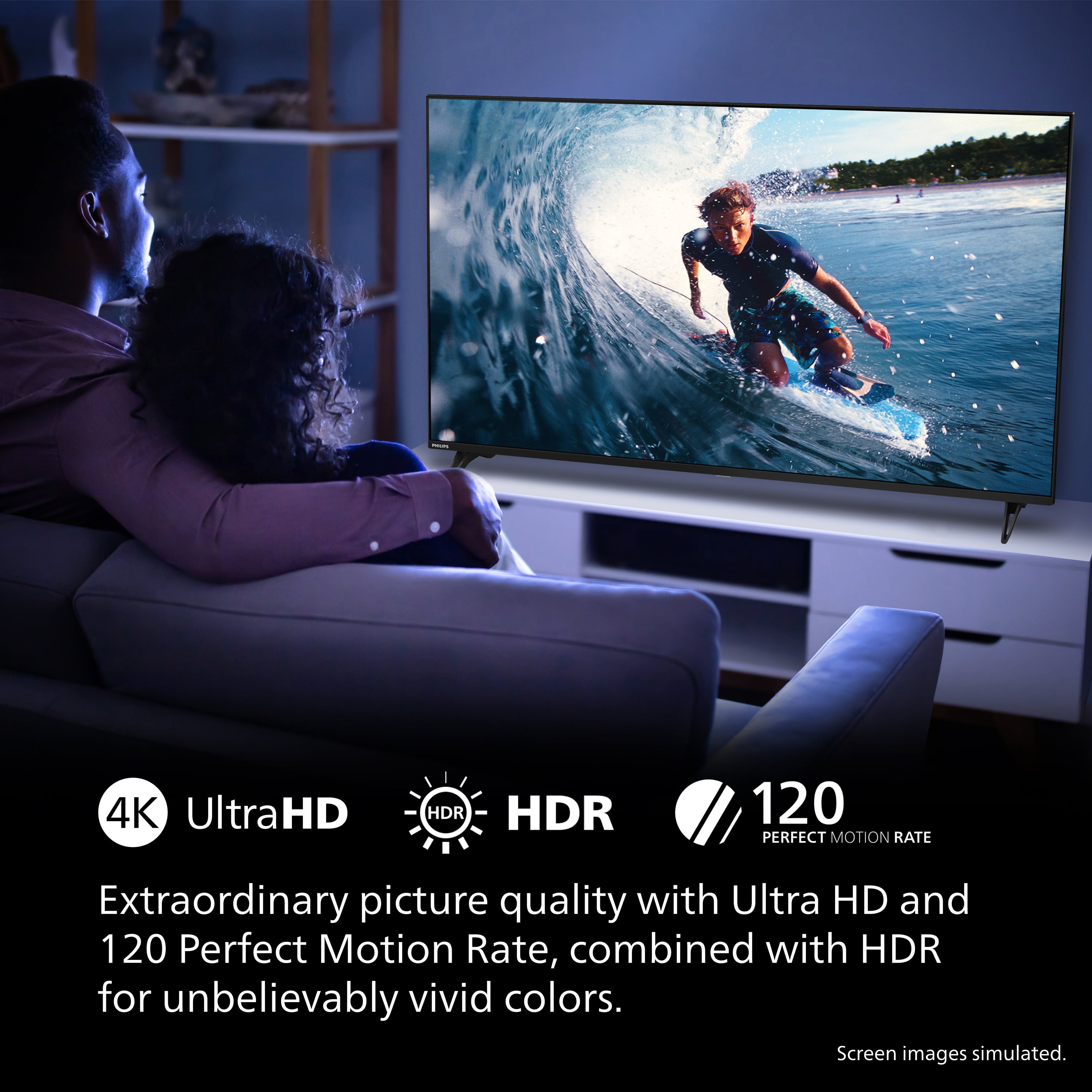 Philips 75-inch Class QLED 4K UHD Google Smart TV (Black, 75 in) wanh4