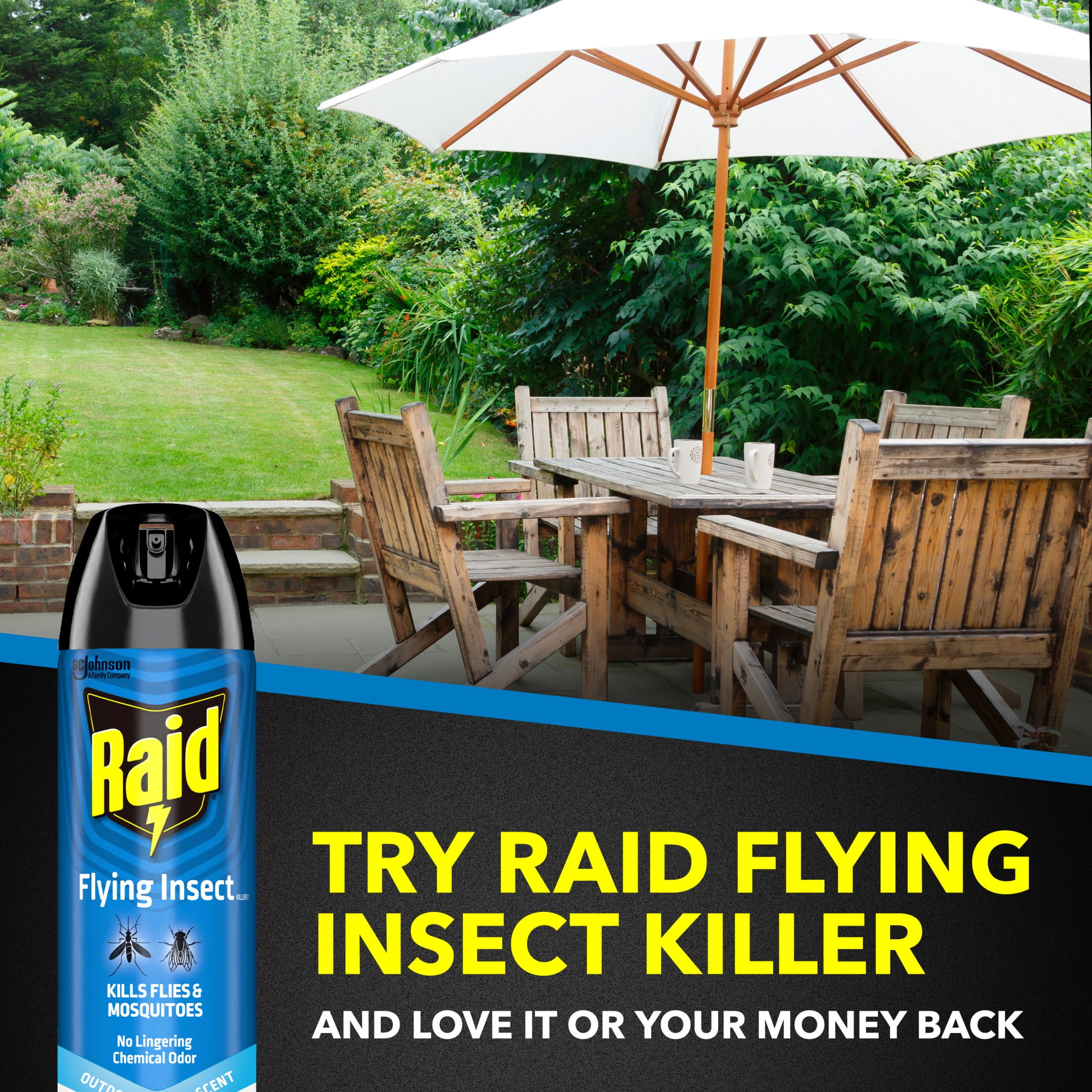 Raid Flying Insect Killer 7, Fast-Acting Bug Spray for Flies and Mosquitoes (Outdoor Fresh Scent, 18 oz) qel73