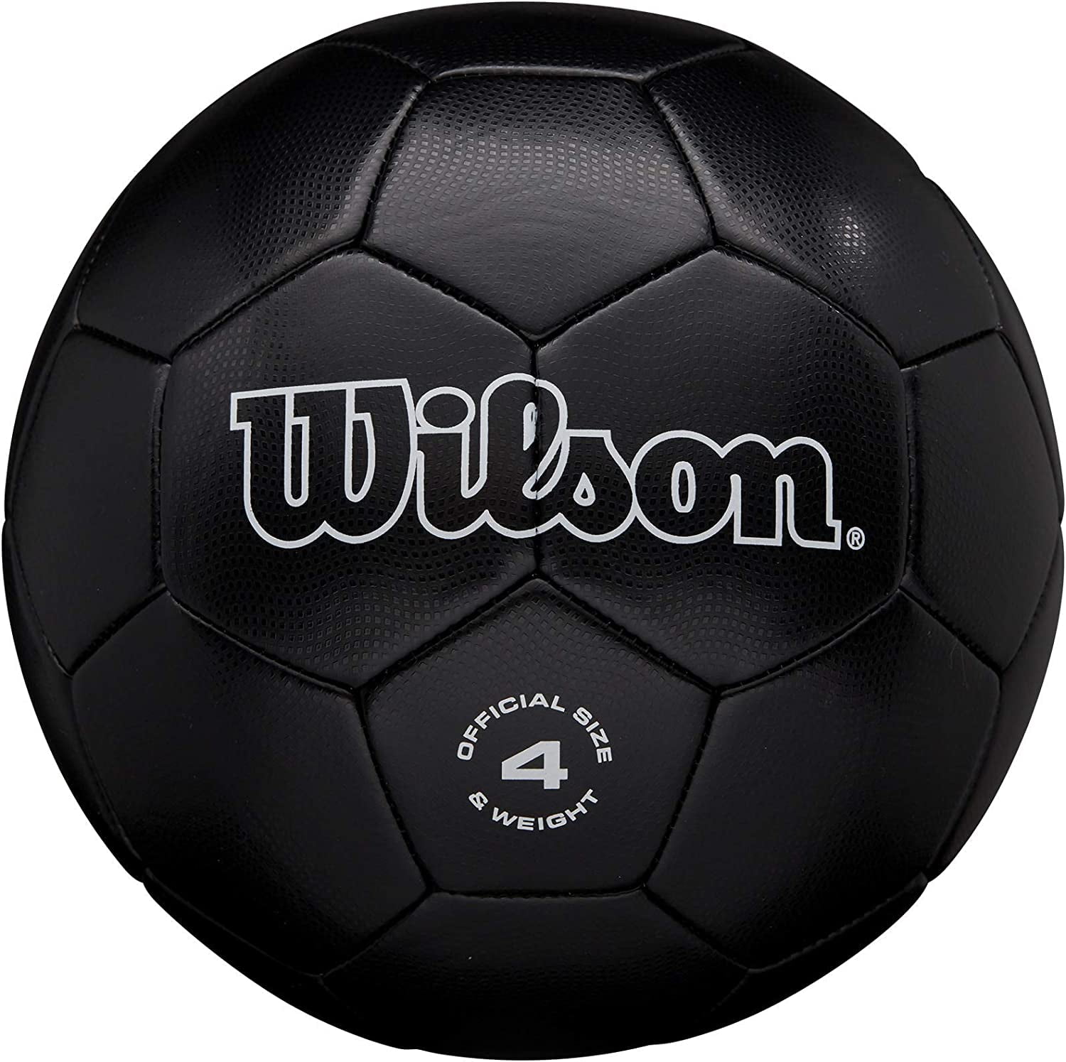 Wilson Traditional Soccer Ball Durable Synthetic Leather Outdoor Training (Black, Size 5) rdz35