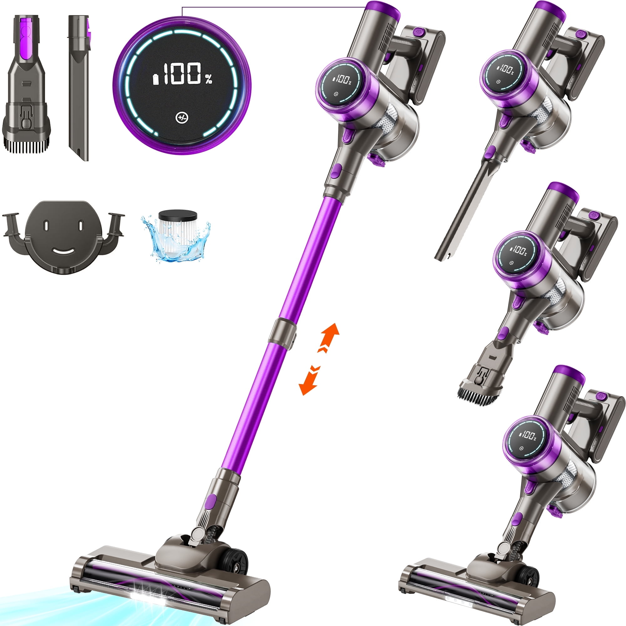 KANFUAQ Cordless Stick Vacuum Cleaner, Powerful 38KPA Suction, Lightweight for Pet Hair and Carpet (1 Liter) mq1a6