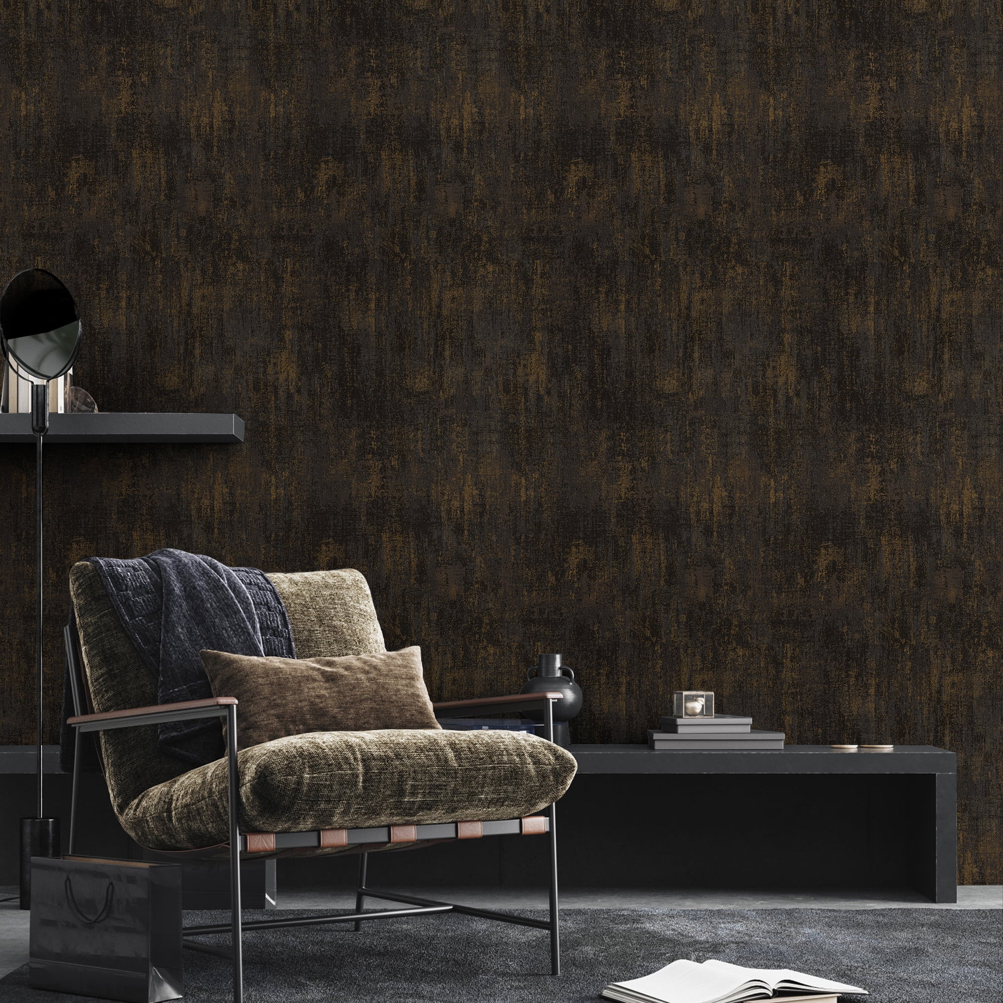 Abyssaly Peel and Stick Wallpaper, Waterproof Self-Adhesive Contact Paper for Furniture and Wall Decor (Black, 17.3 in x 118 in) j4utw