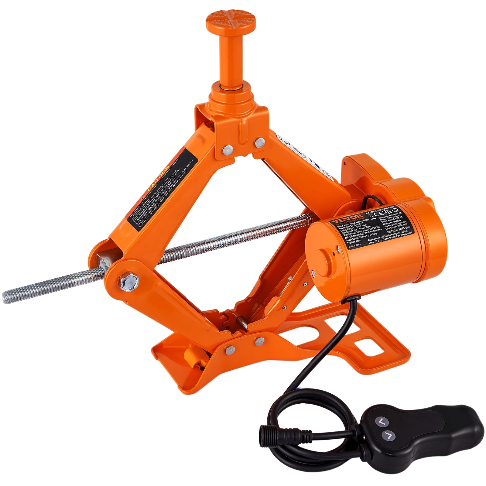 VEVOR Electric Car Jack (3 Ton, Orange) Heavy-Duty Automatic Scissor Lift for SUV and Sedan 07hv5