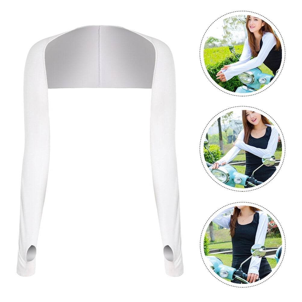 Mobutofu Sun Protection Arm Sleeves, Lightweight Breathable UV Shield for Outdoor Sports (White, One Size) d3c7z